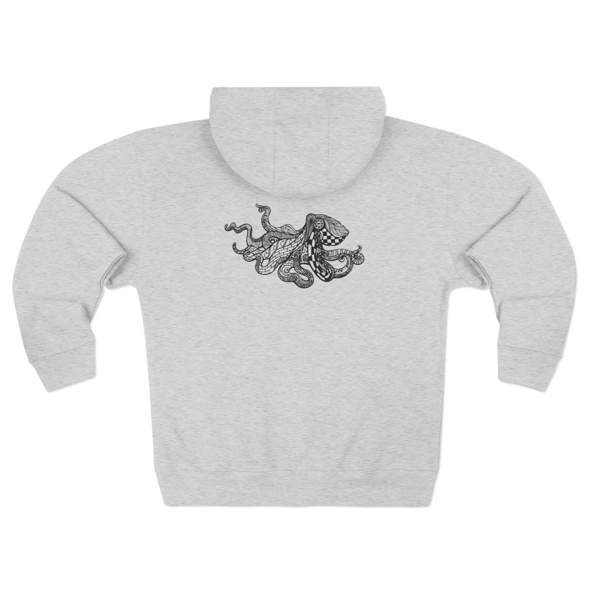 Ventangle Octopus Unisex - Zip Cotton Blend Fleece Hoodie