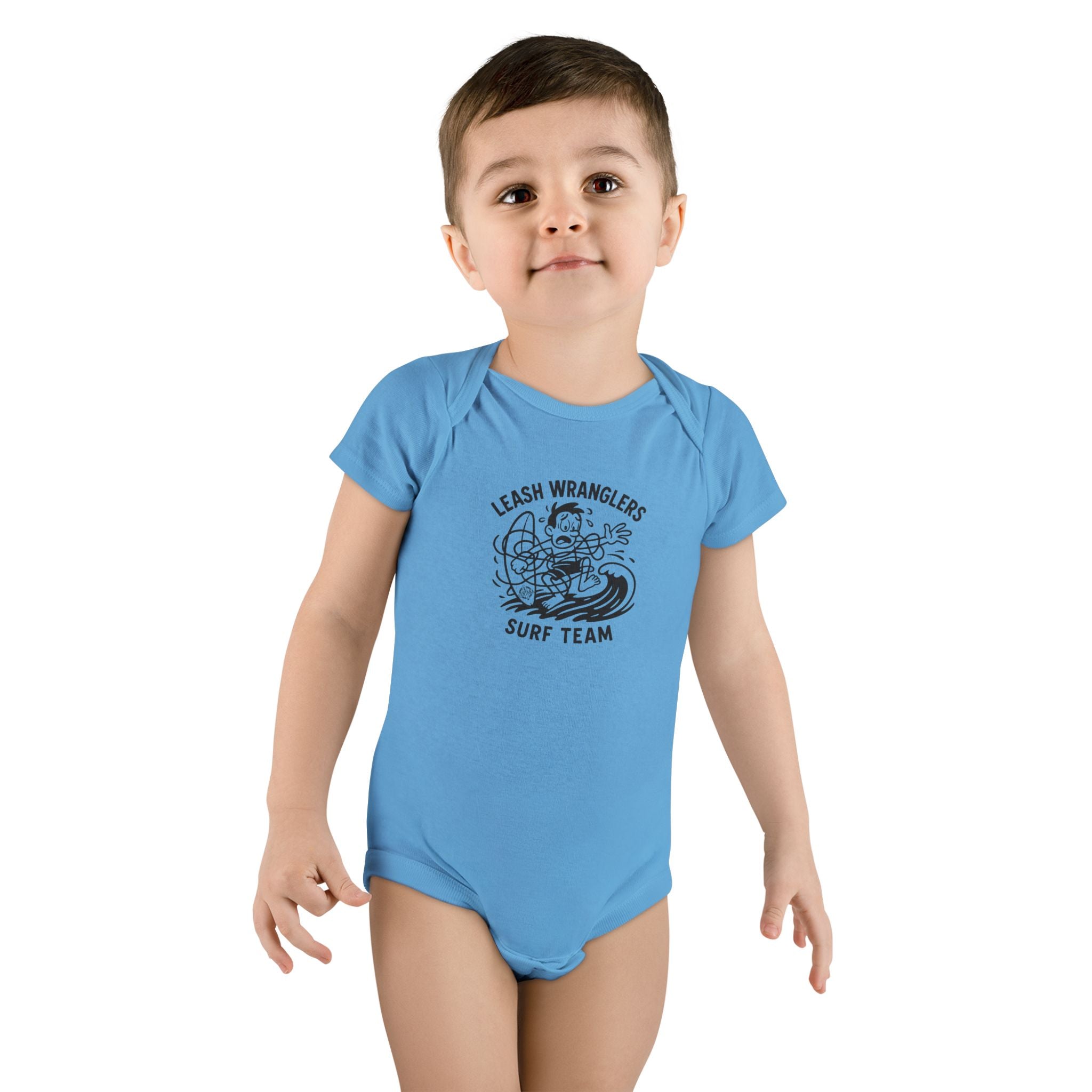 Leash Wranglers Surf Team - Baby Short Sleeve 100% Cotton Onesie