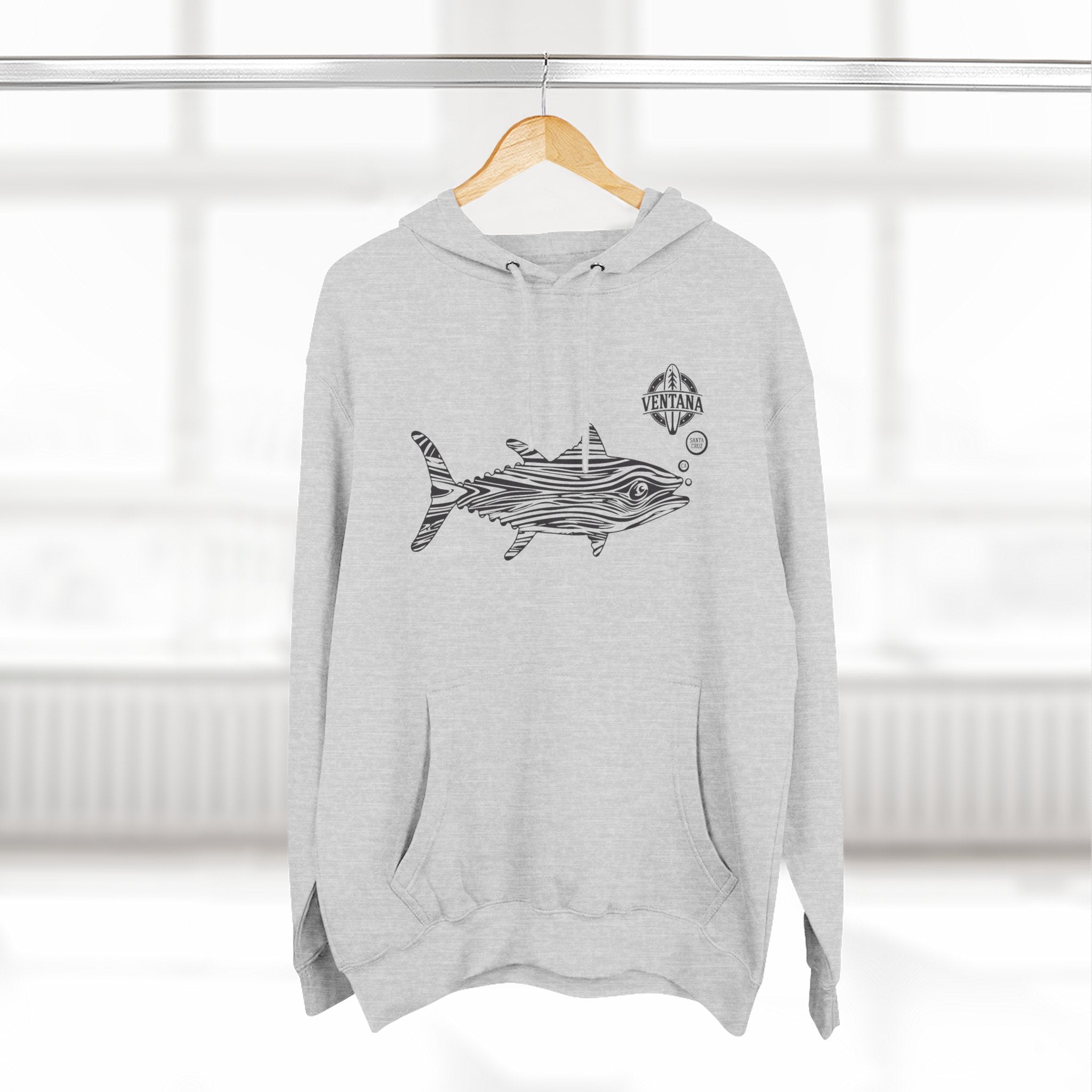 Ventana Wooden Tuna Unisex - Pull-Over Cotton Blend Fleece Hoodie