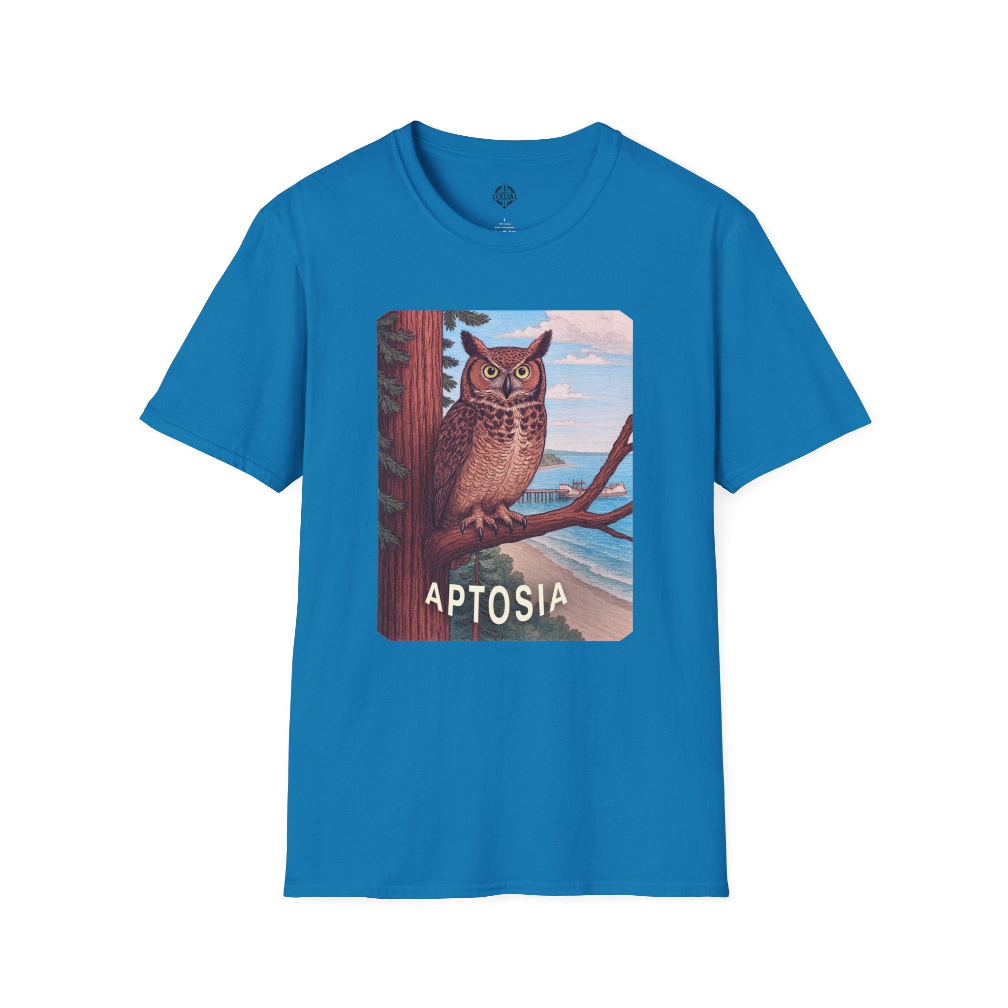 Aptos California Aptosia Owl Unisex - U.S. Cotton T-Shirt