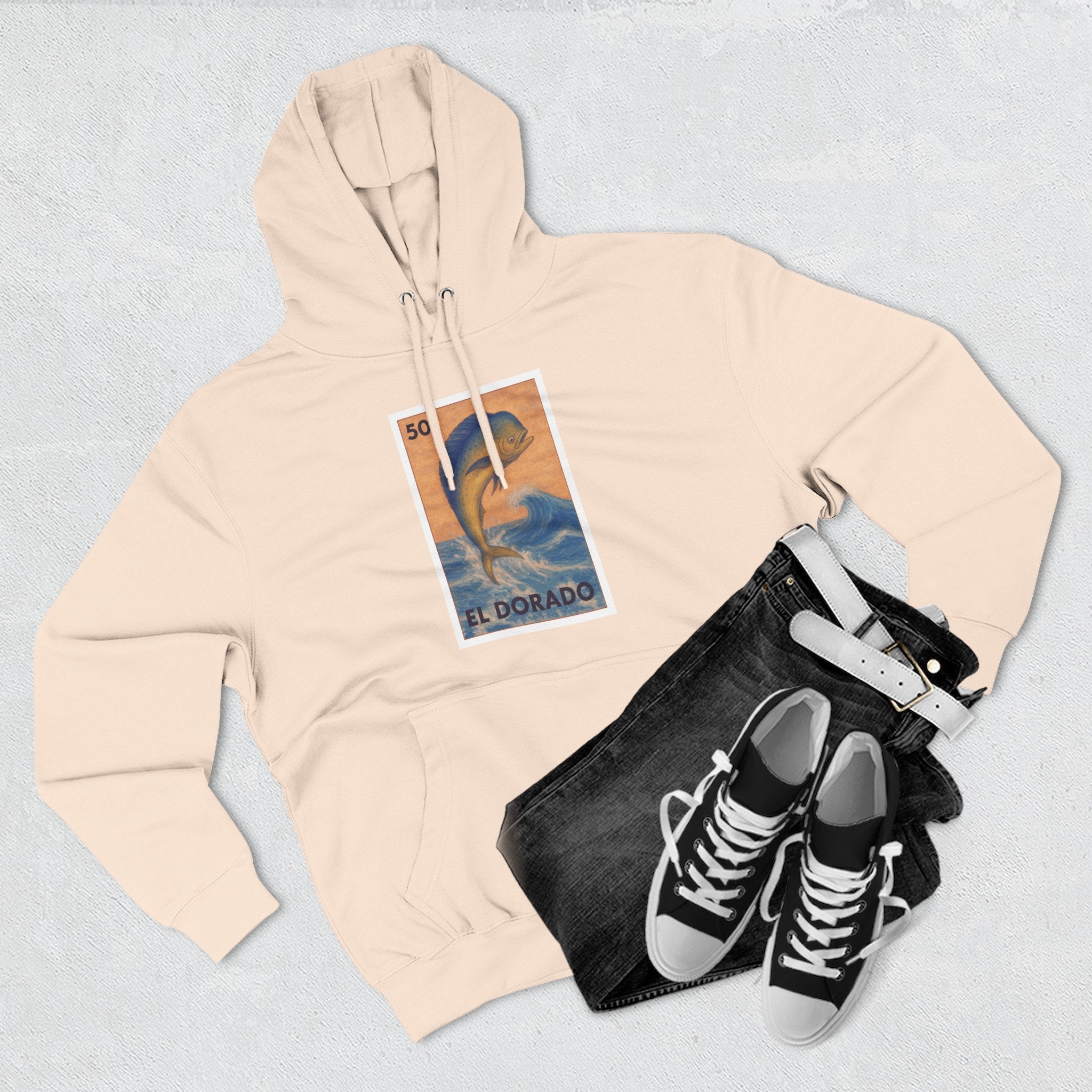 Dorado Lotería Unisex - Pull-Over Cotton Blend Fleece Hoodie (El Dorado)