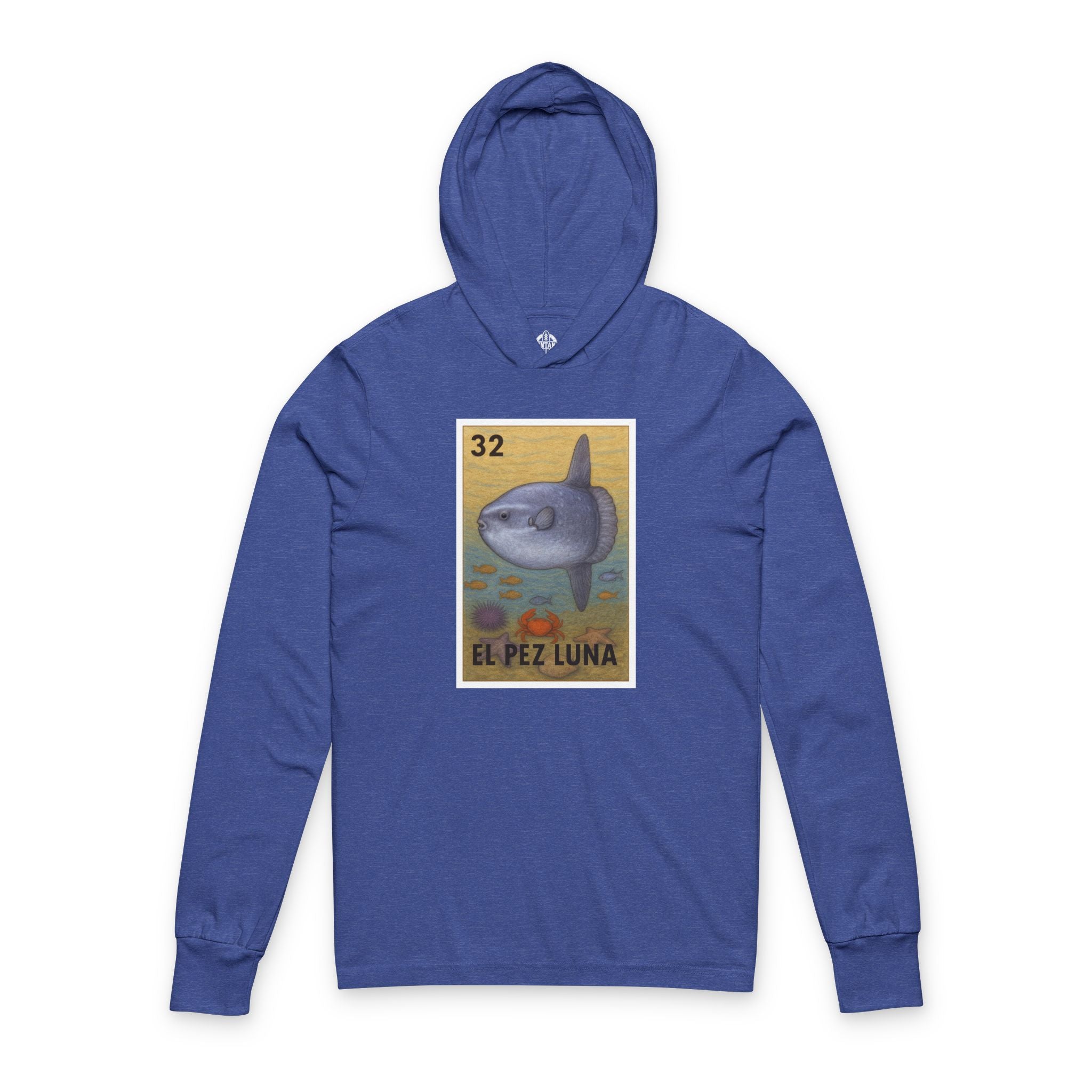 Sunfish Lotería Unisex - Cotton Hooded Long Sleeve Hooded T-Shirt (El Pez Luna)
