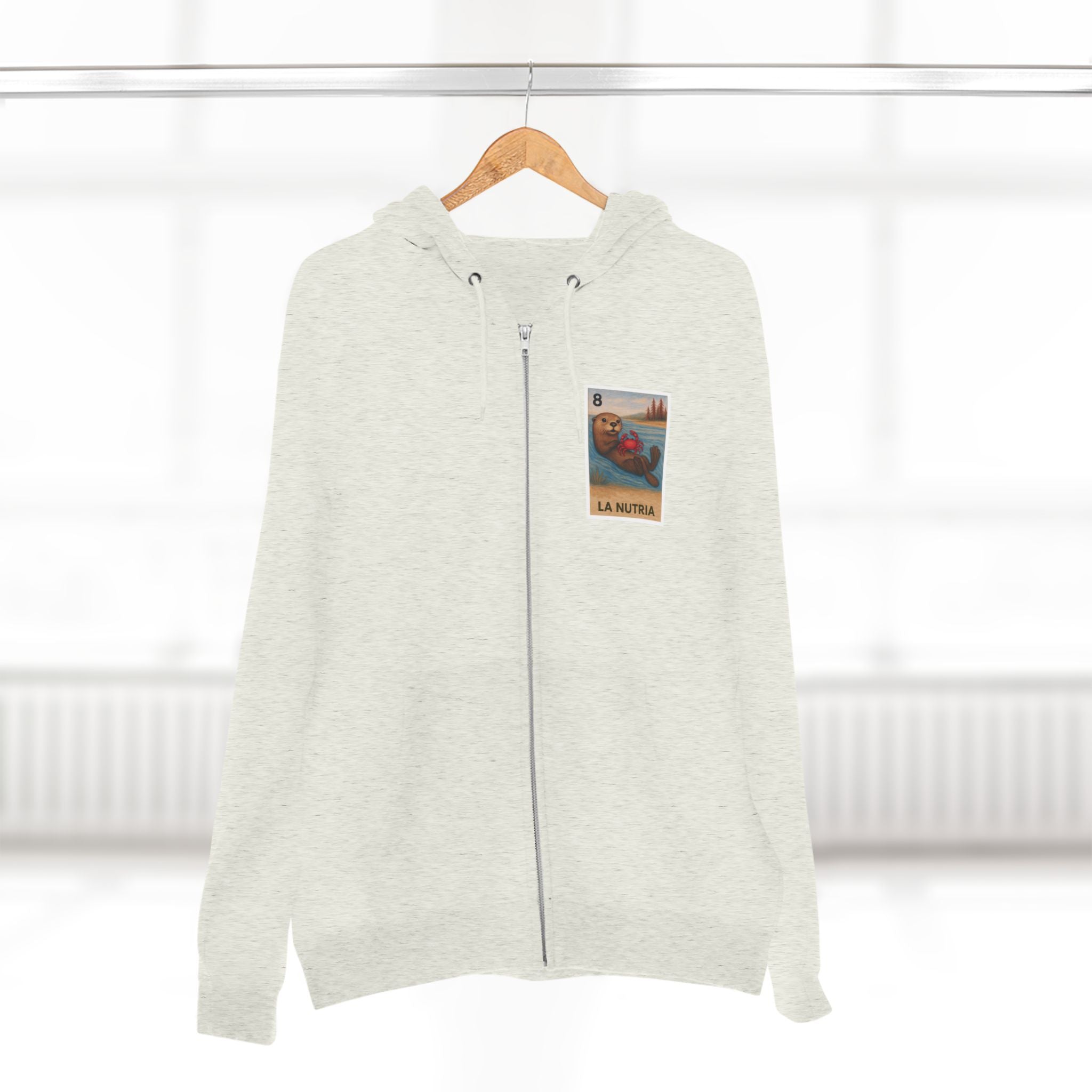 Sea Otter Lotería Unisex - Zip Cotton Blend Fleece Hoodie (La Nutria)