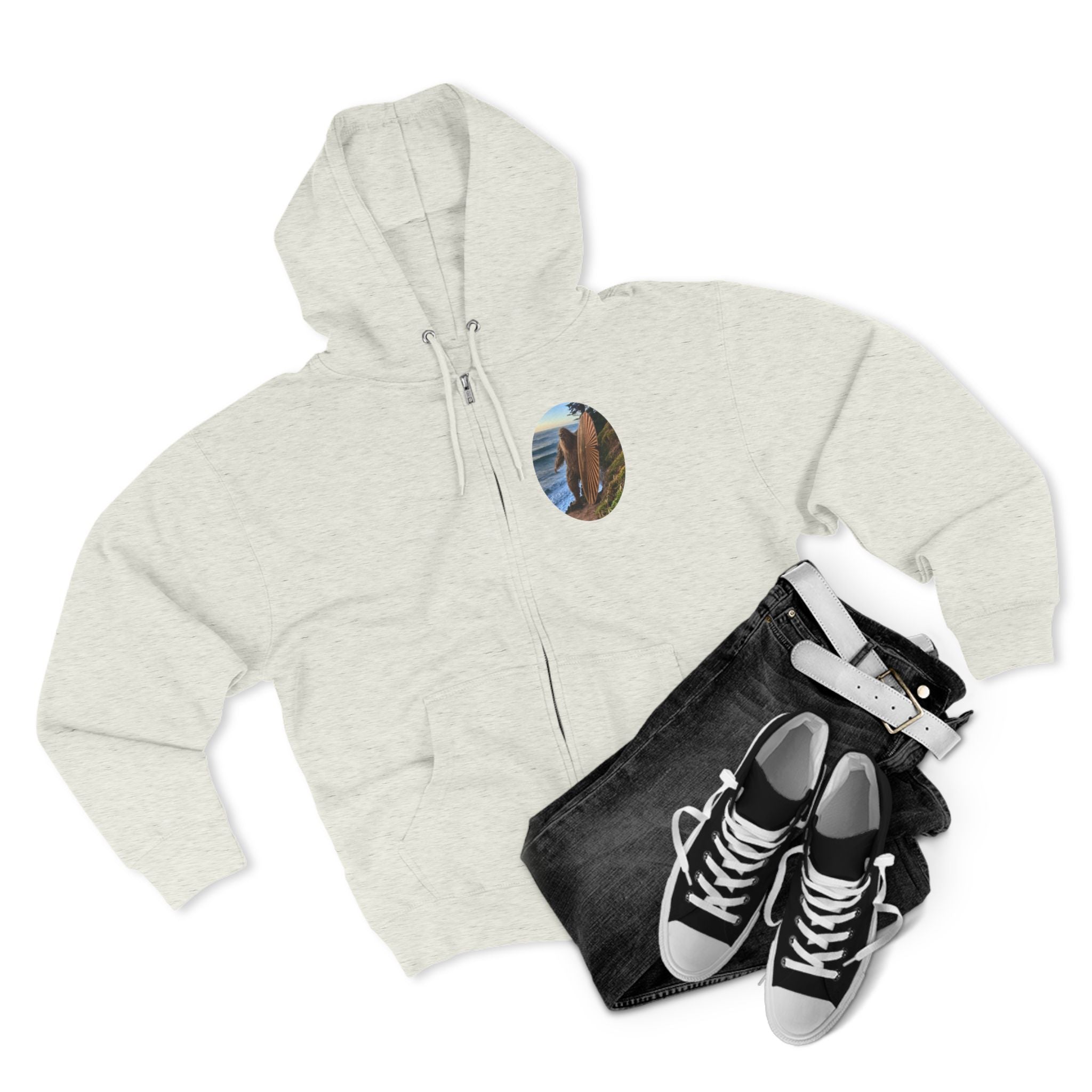 Ventana Real Surfsquatch Unisex - Zip Cotton Blend Fleece Hoodie