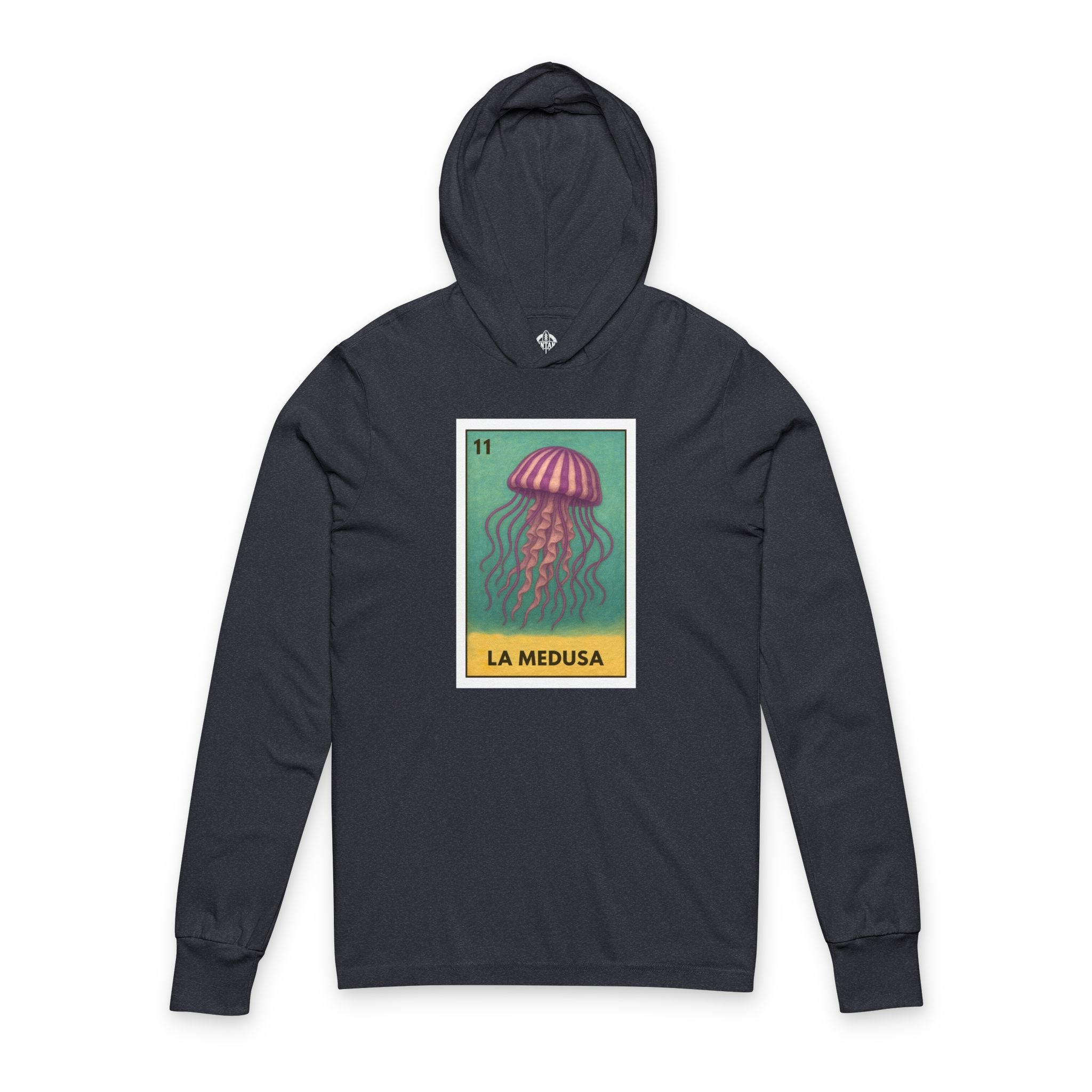 Sea Jelly Lotería Unisex - Cotton Hooded Long Sleeve Hooded T-Shirt (La Medusa)