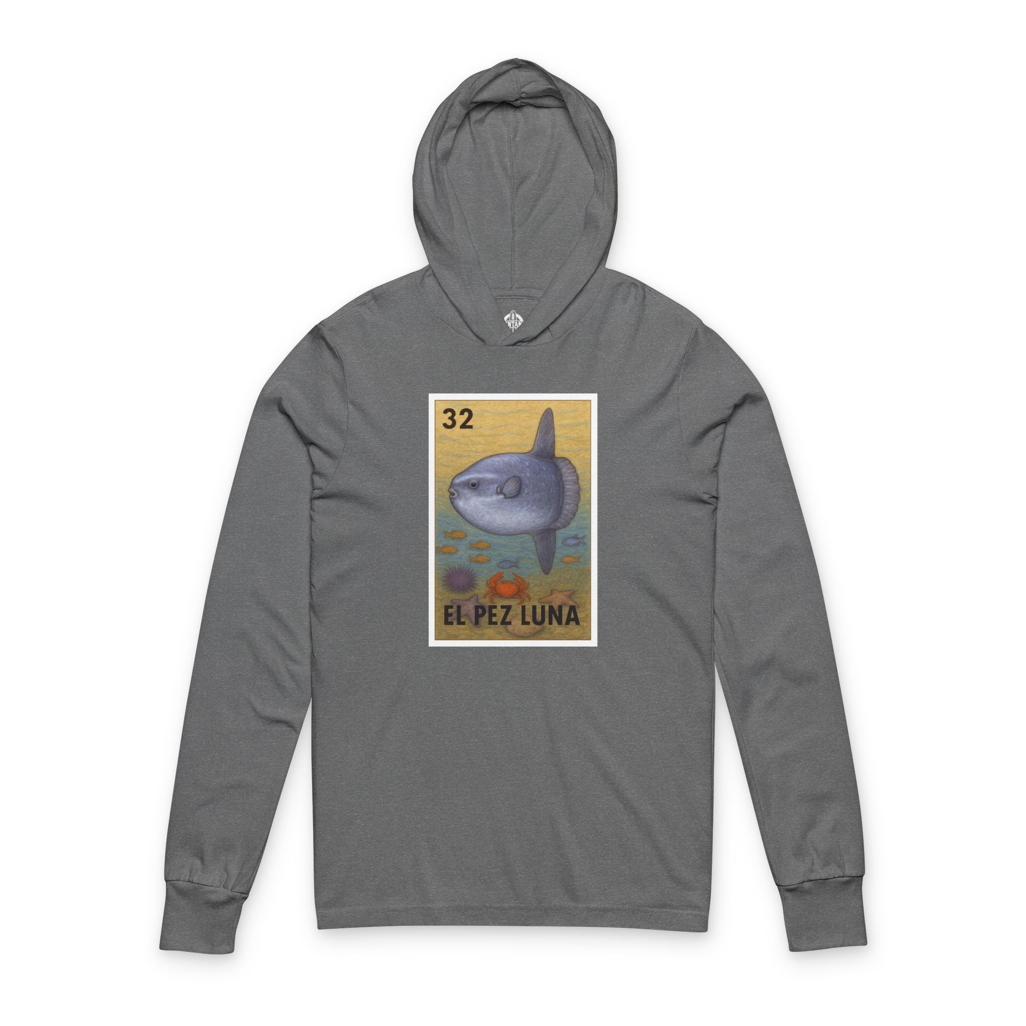 Sunfish Lotería Unisex - Cotton Hooded Long Sleeve Hooded T-Shirt (El Pez Luna)