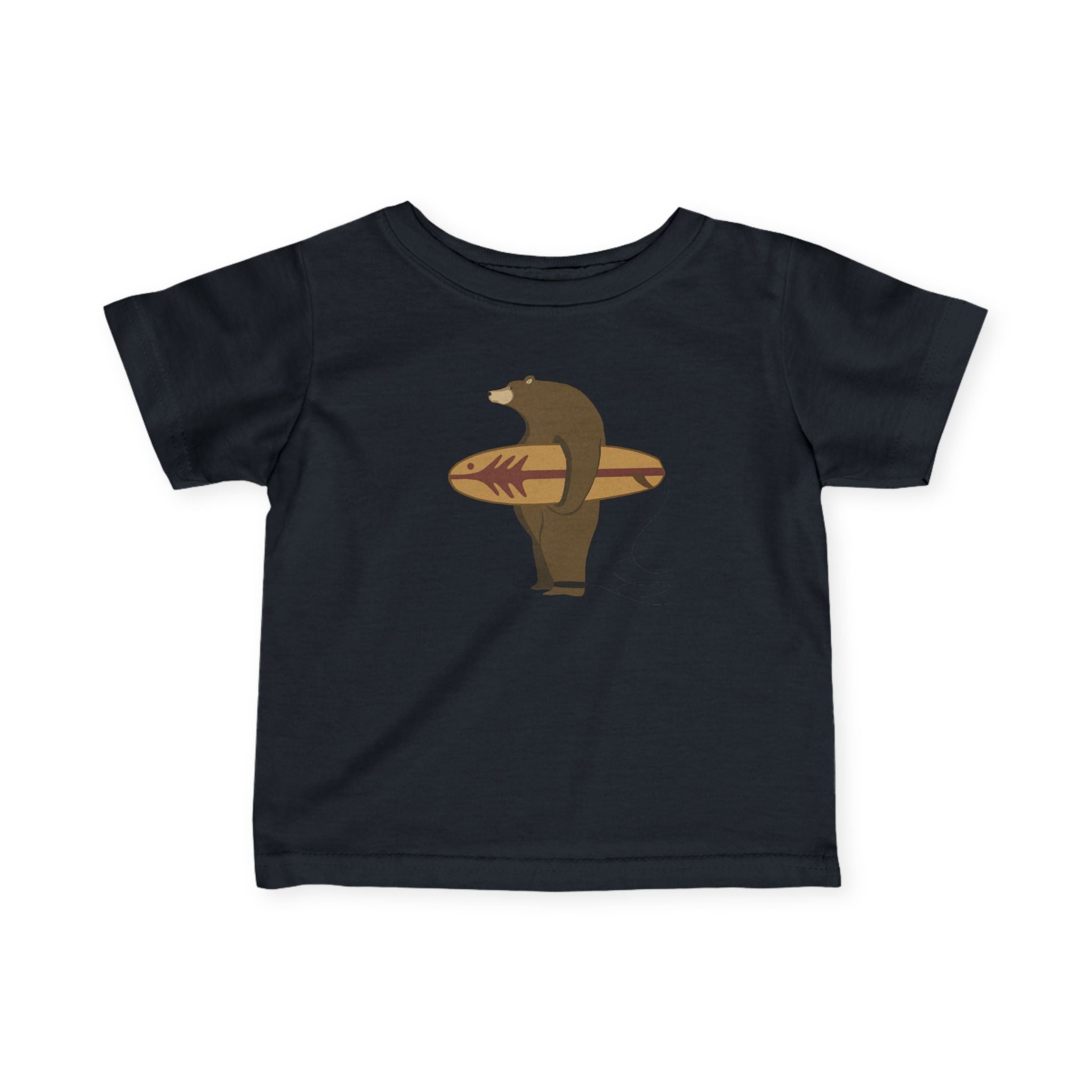 Surfing Grizzly Bear by Fabian Lavater - Infant 100% Cotton T-Shirt