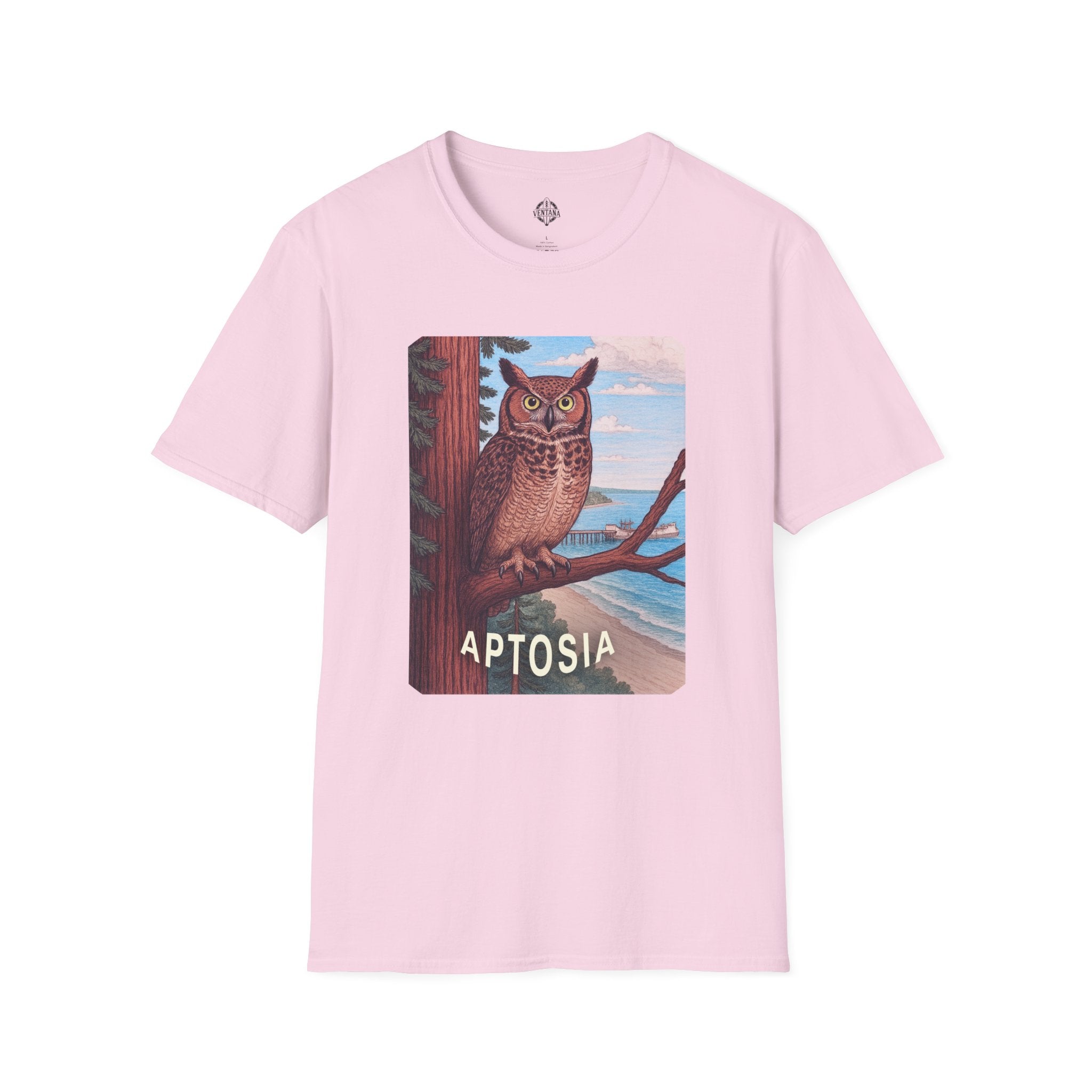 Aptos California Aptosia Owl Unisex - U.S. Cotton T-Shirt