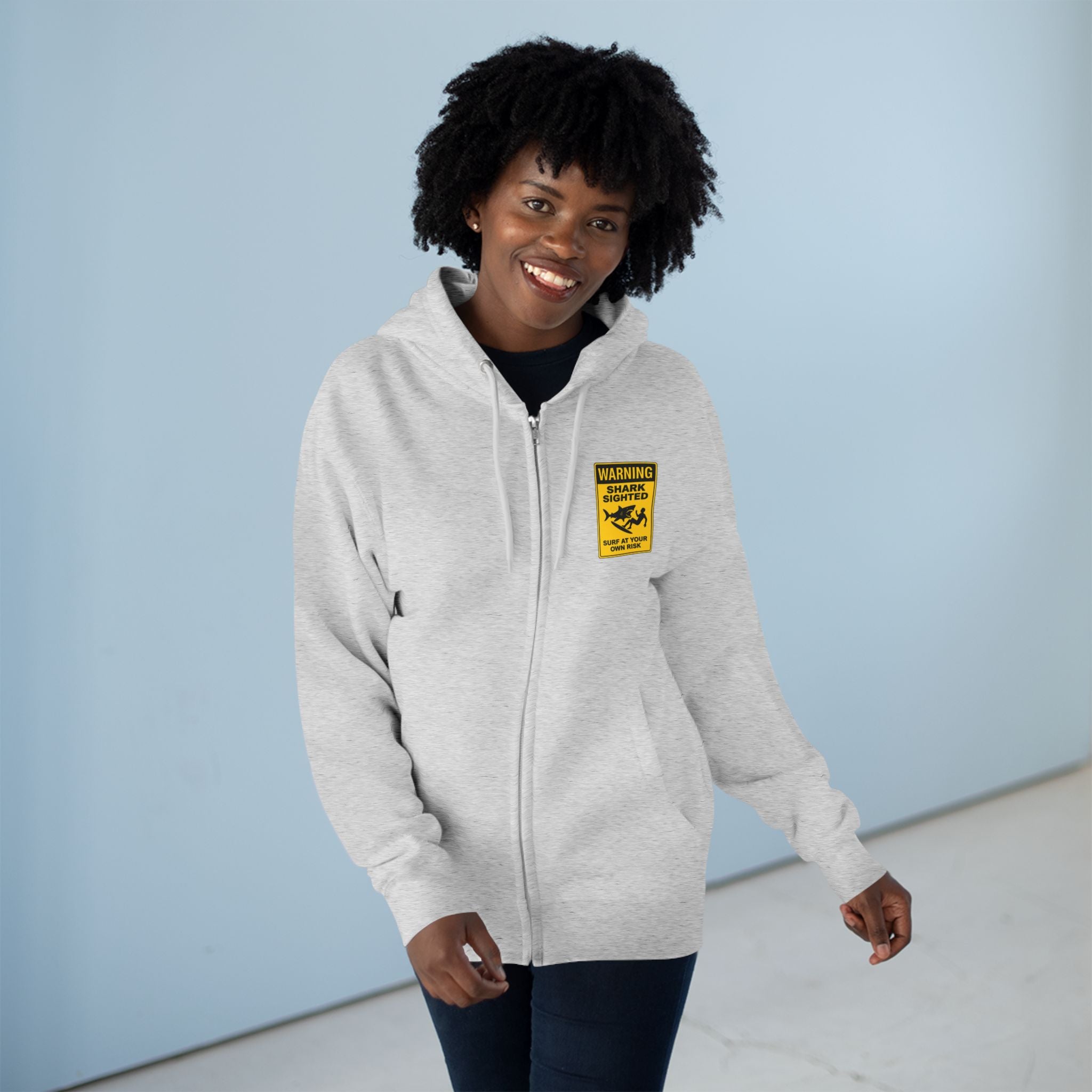 Shark Sighted Unisex - Zip Cotton Blend Fleece Hoodie