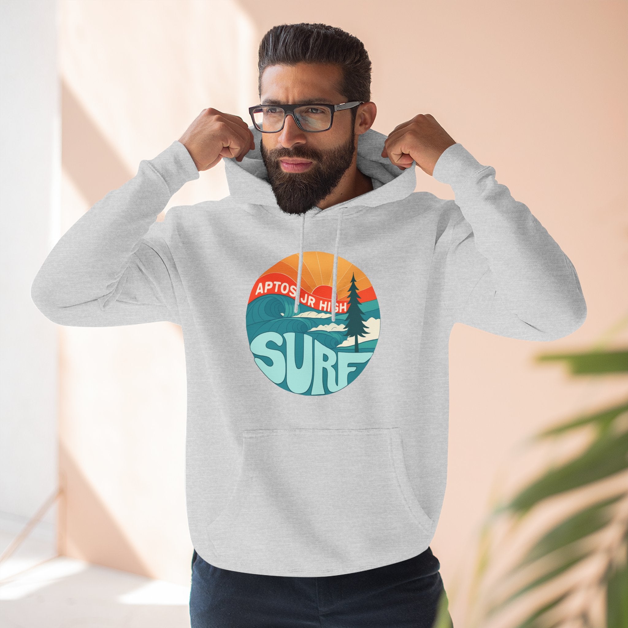 Aptos Junior High Surf Team Sunset Unisex - Pull-Over Cotton Blend Fleece Hoodie