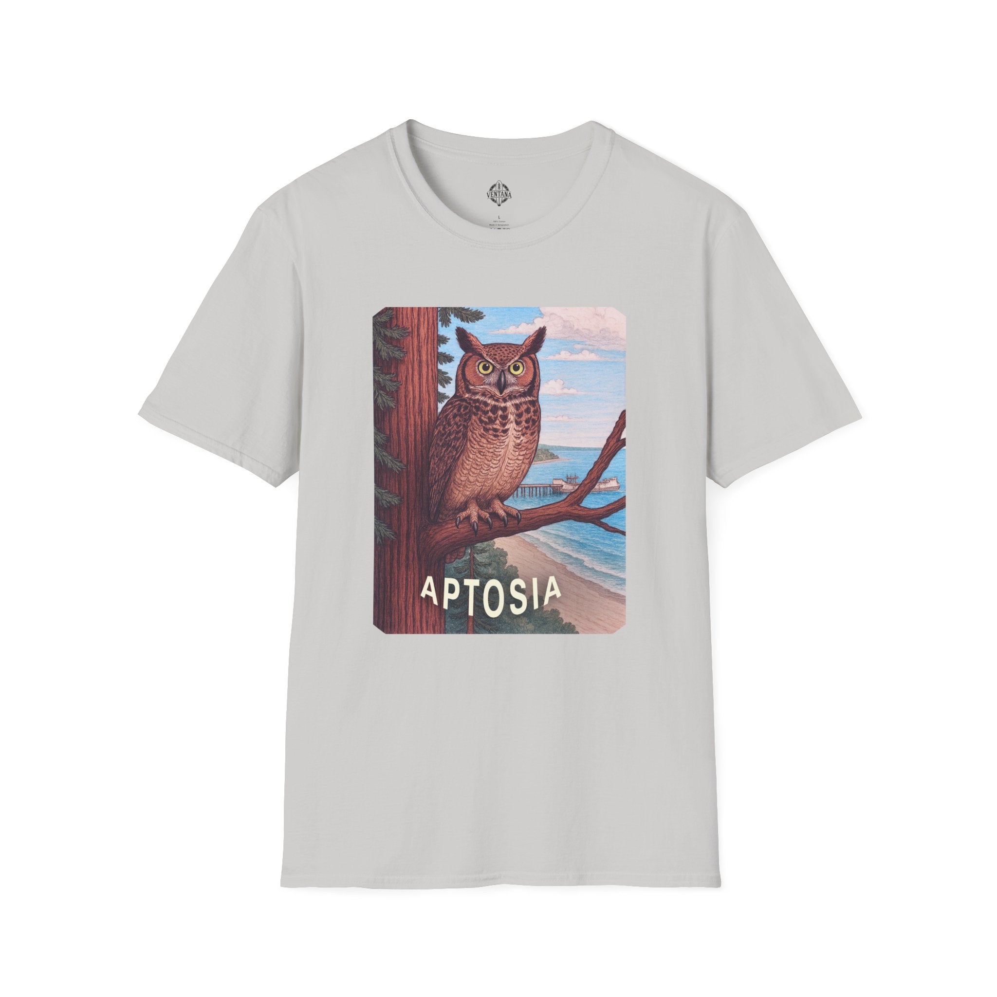Aptos California Aptosia Owl Unisex - U.S. Cotton T-Shirt