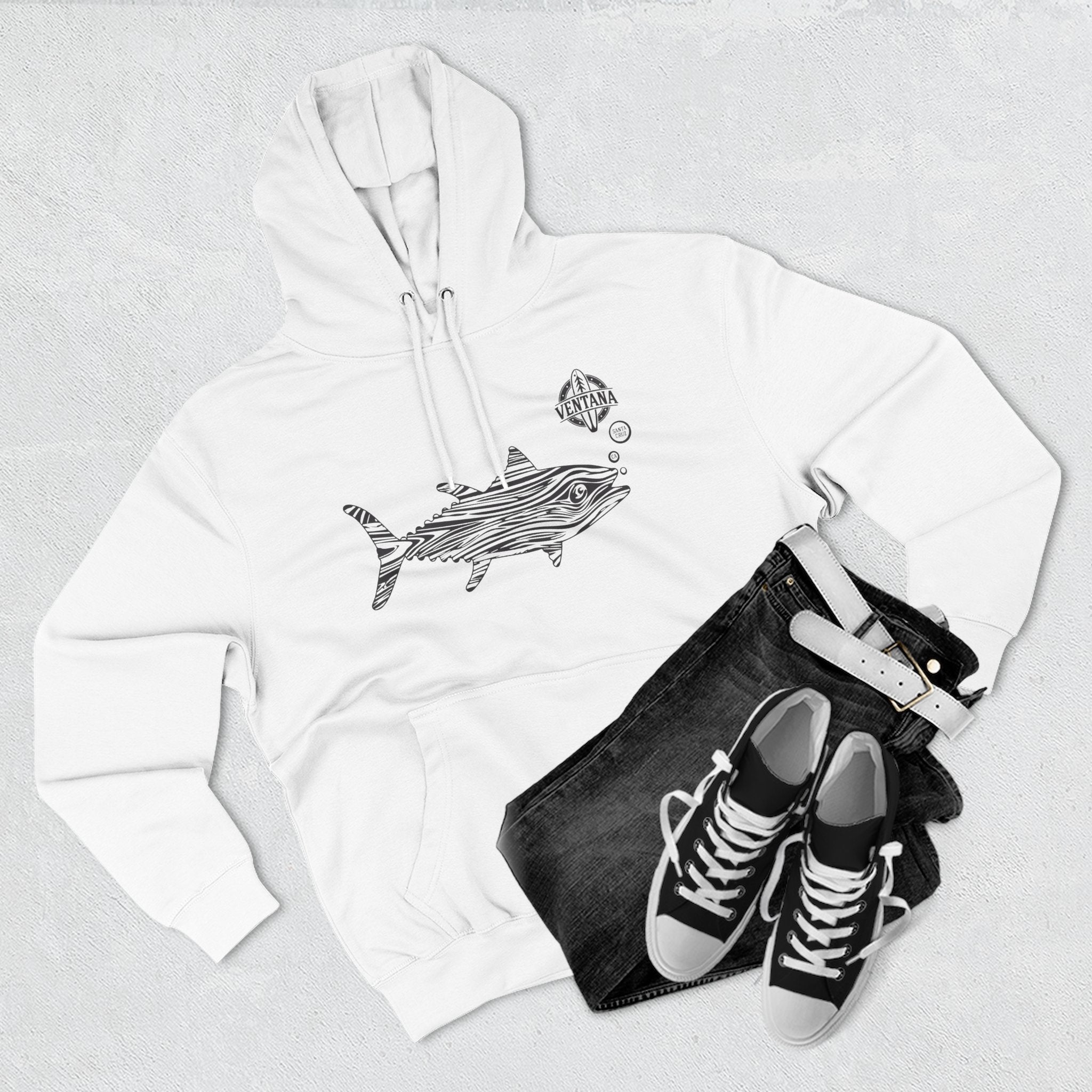 Ventana Wooden Tuna Unisex - Pull-Over Cotton Blend Fleece Hoodie