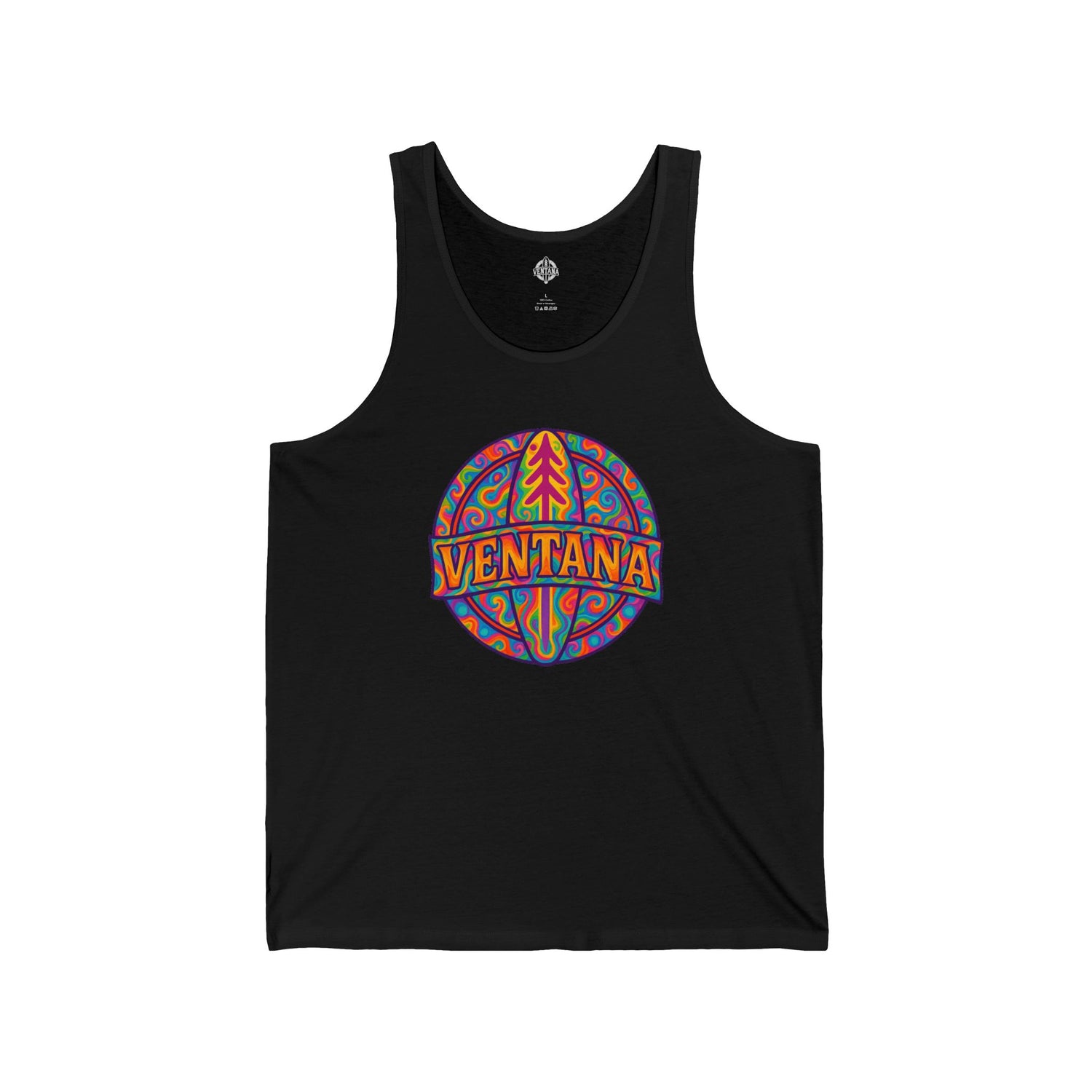 Ventana Psychedelic Treefish Logo - Cotton Jersey Tank Top Unisex