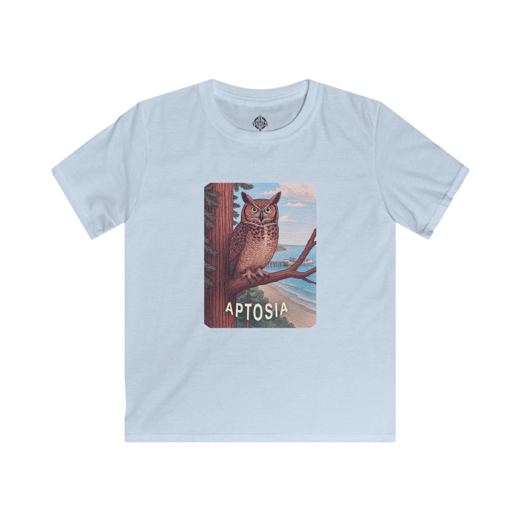 Aptos California Aptosia Owl Kids - Soft Style U.S. Cotton T-Shirt