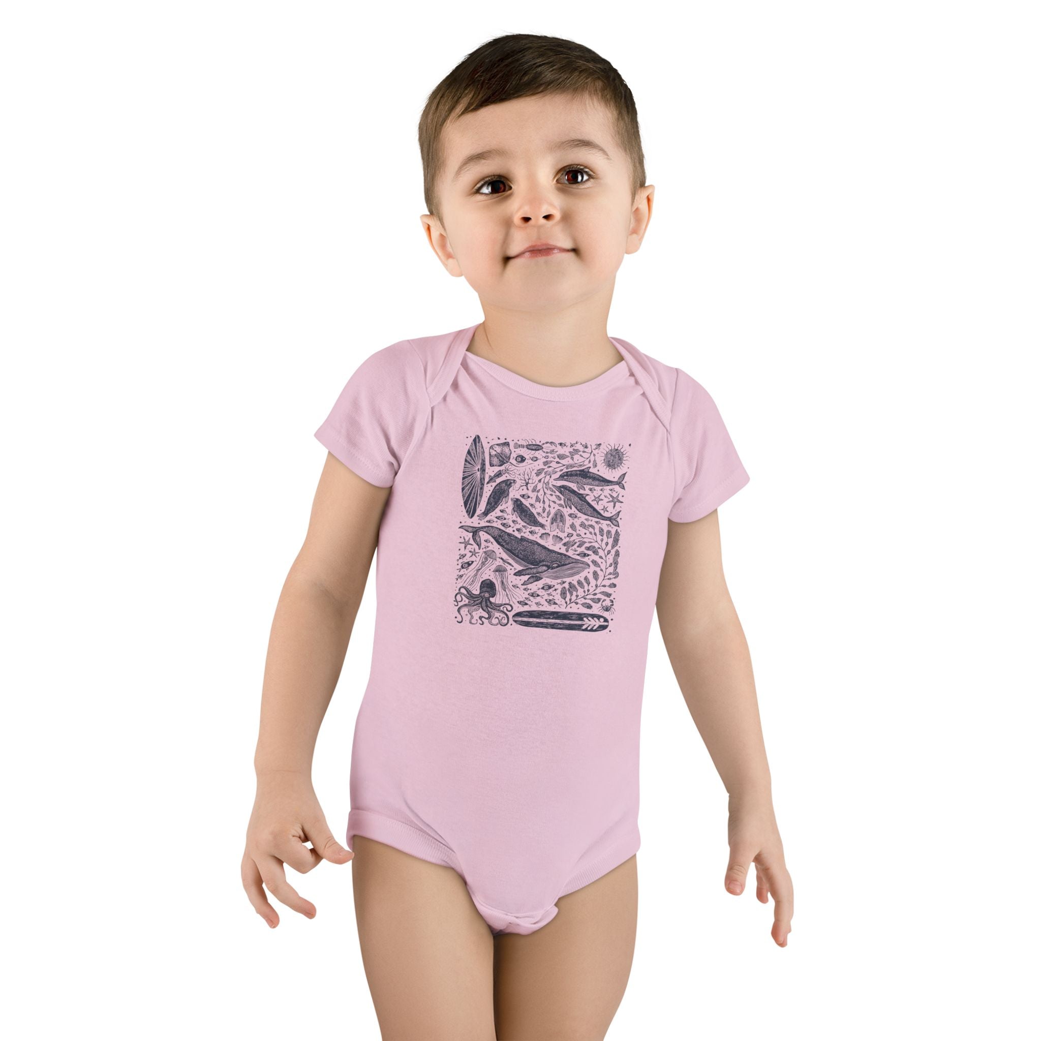 Ventana Marine Life by Lili Arnold - Baby Short Sleeve 100% Cotton Onesie