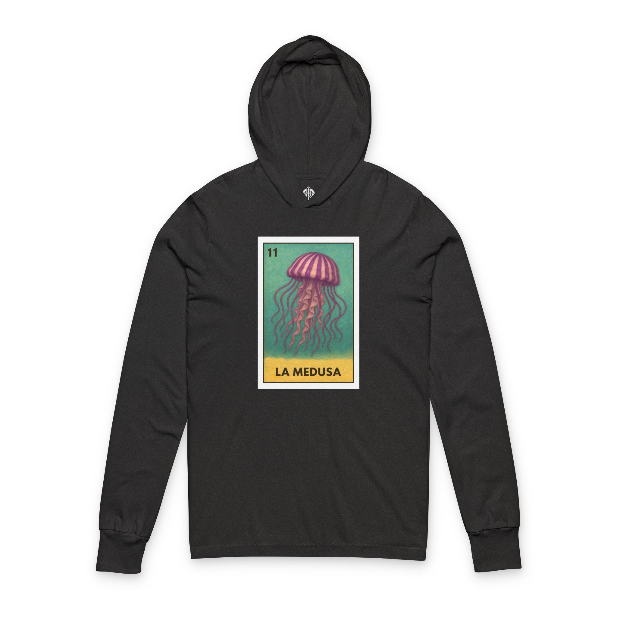 Sea Jelly Lotería Unisex - Cotton Hooded Long Sleeve Hooded T-Shirt (La Medusa)