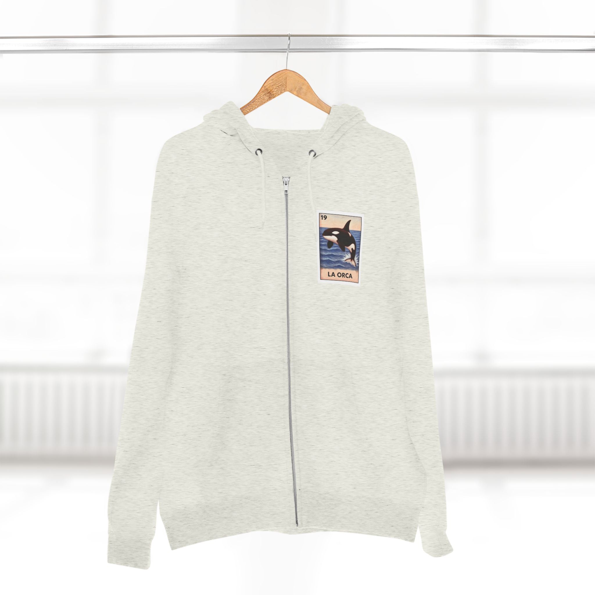 Orca Lotería Unisex - Zip Cotton Blend Fleece Hoodie (La Orca)