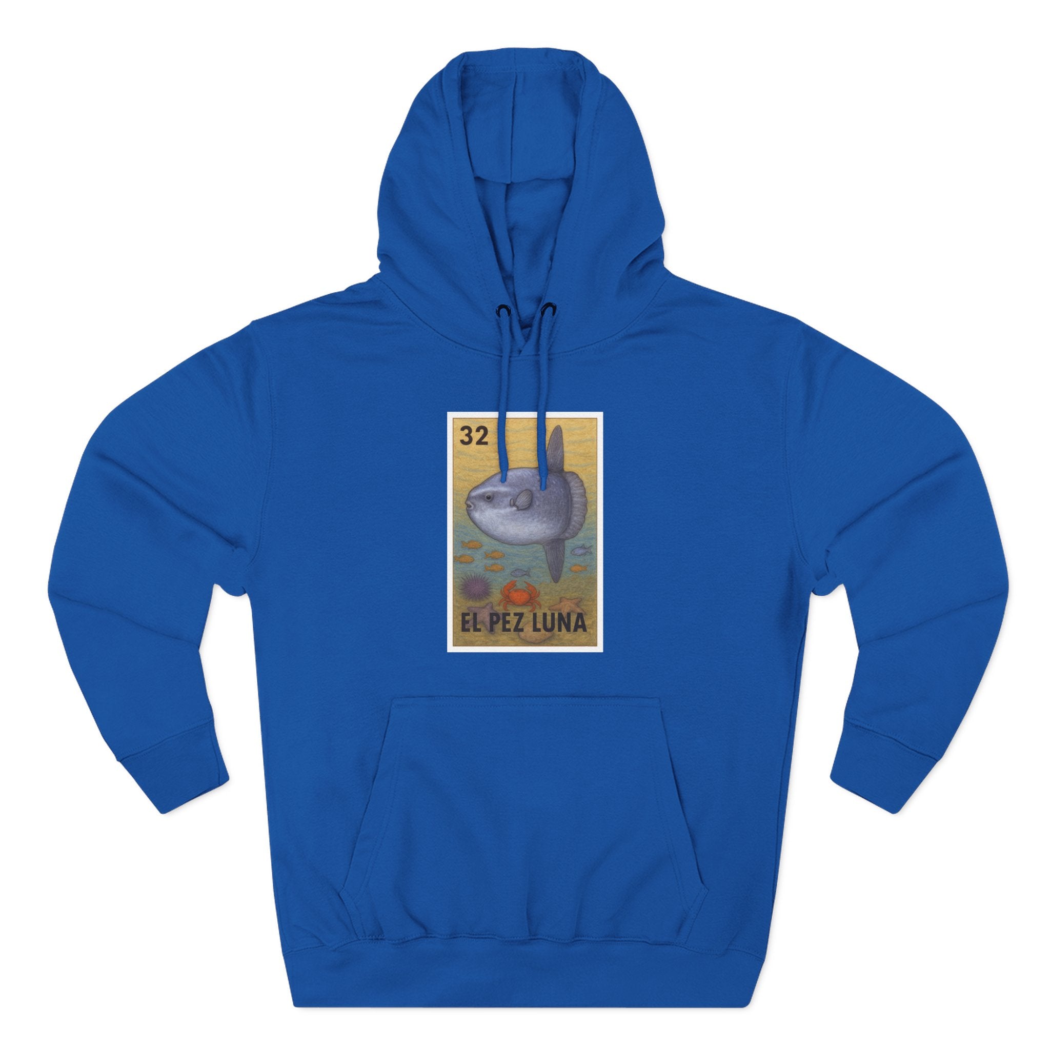 Sunfish Lotería Unisex - Pull-Over Cotton Blend Fleece Hoodie (El Pez Luna)