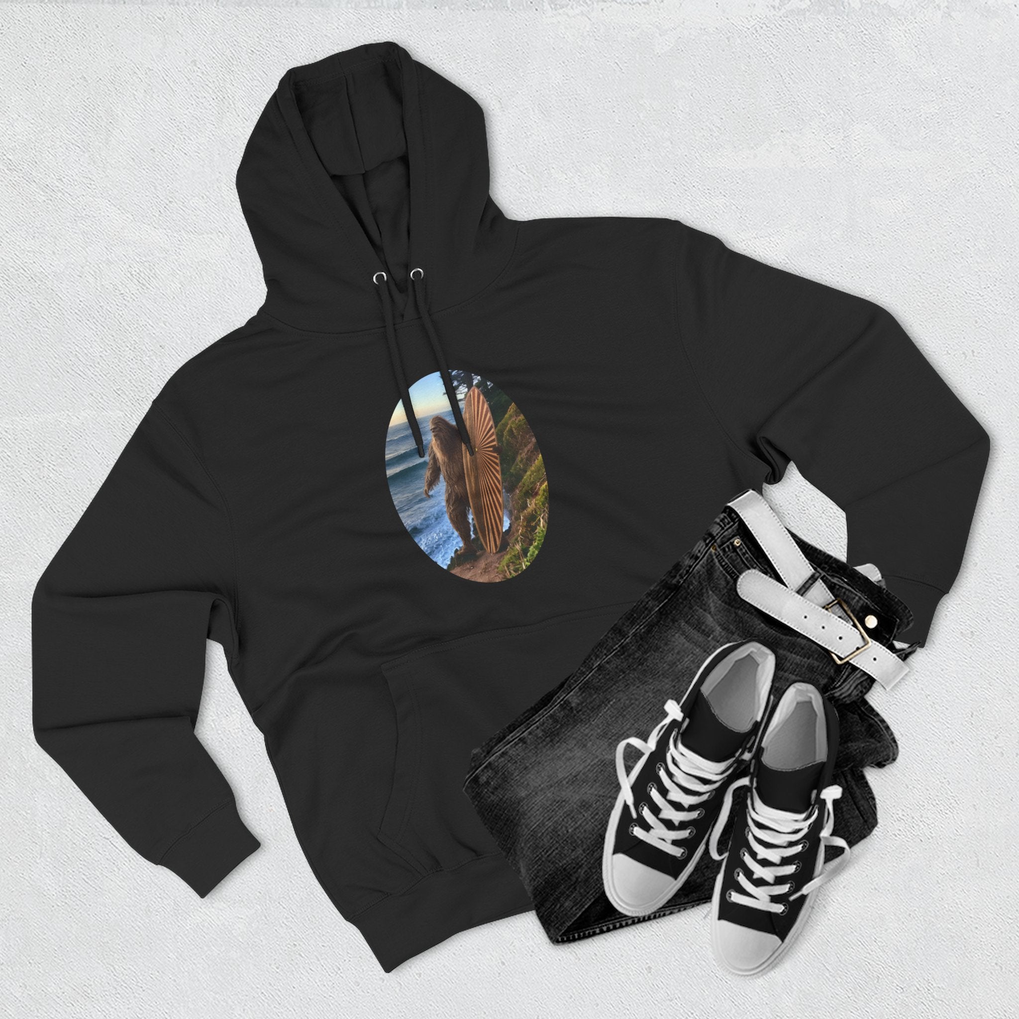 Ventana Real Surfsquatch Unisex - Pull-Over Cotton Blend Fleece Hoodie