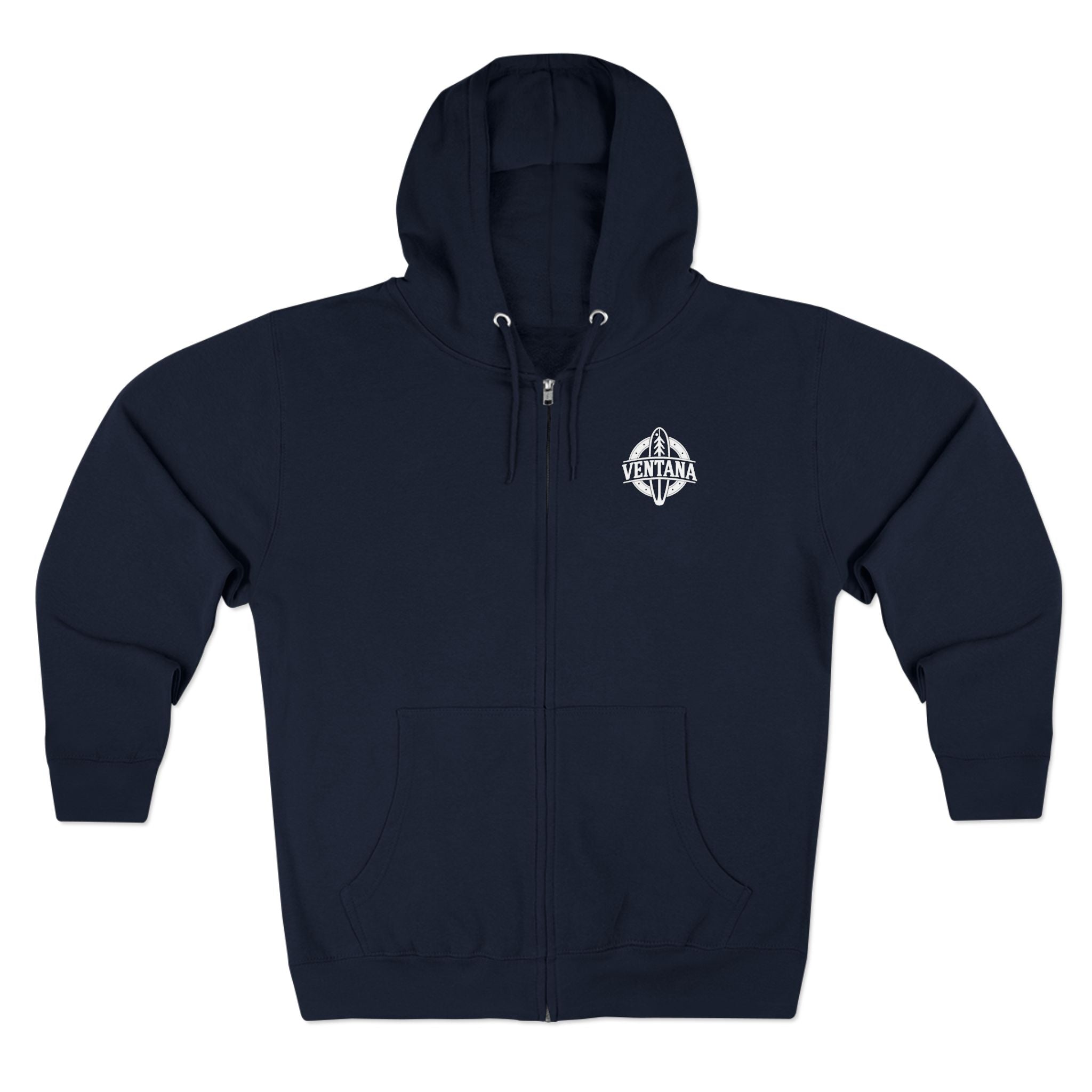 Ventana Wooden Surfboards Unisex - Zip Cotton Blend Fleece Hoodie