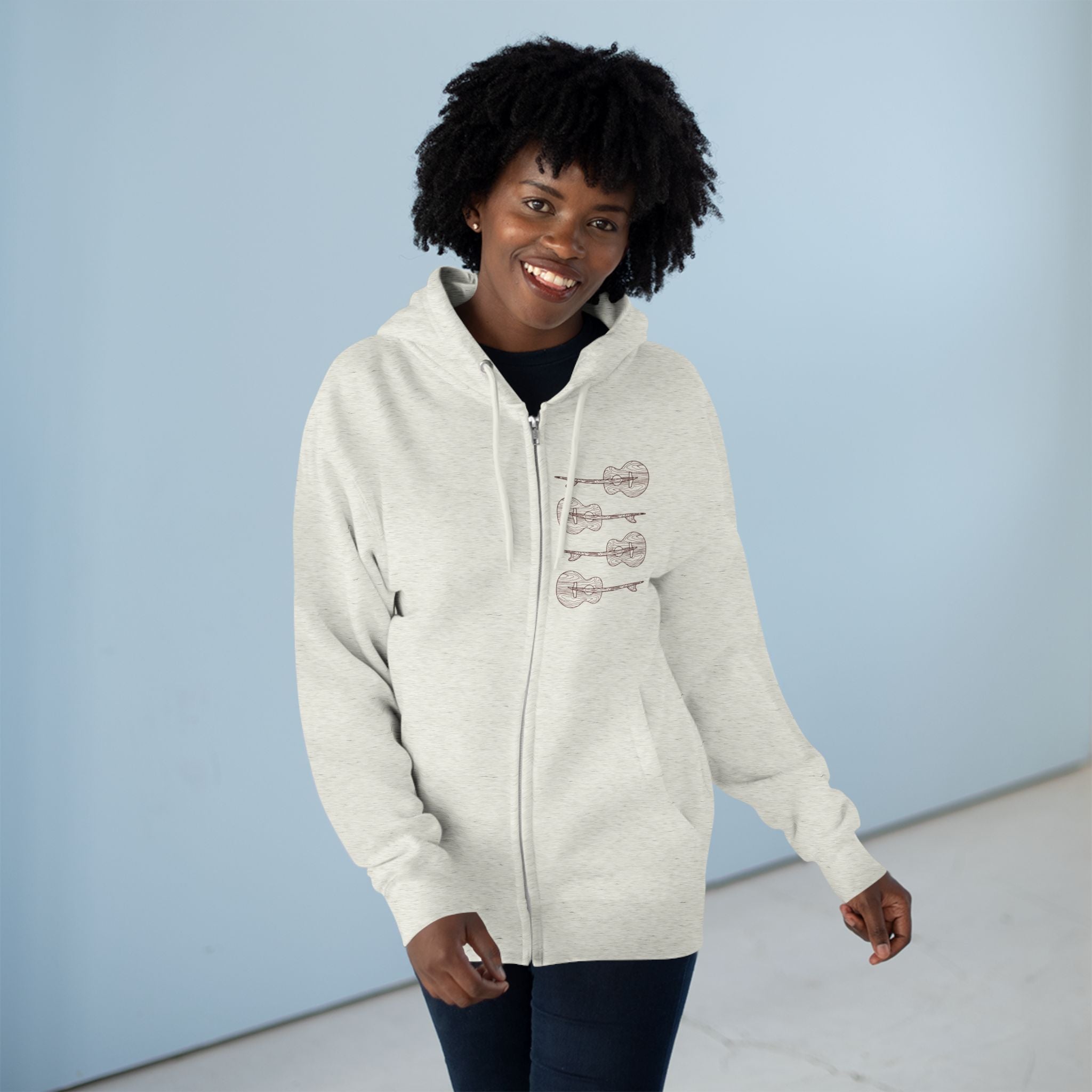 Ventana Santa Cruz Guitar Collab Unisex - Zip Cotton Blend Fleece Hoodie