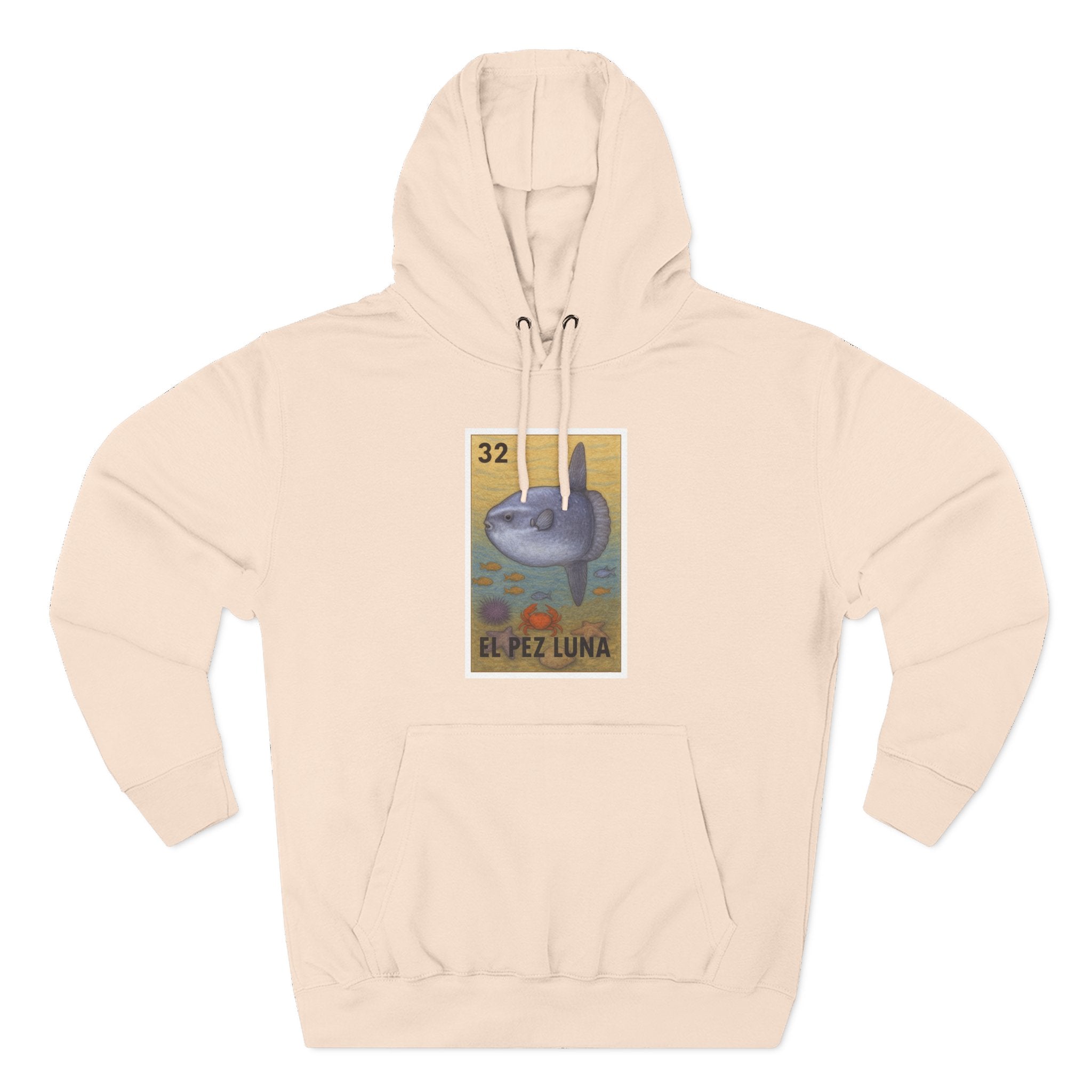 Sunfish Lotería Unisex - Pull-Over Cotton Blend Fleece Hoodie (El Pez Luna)