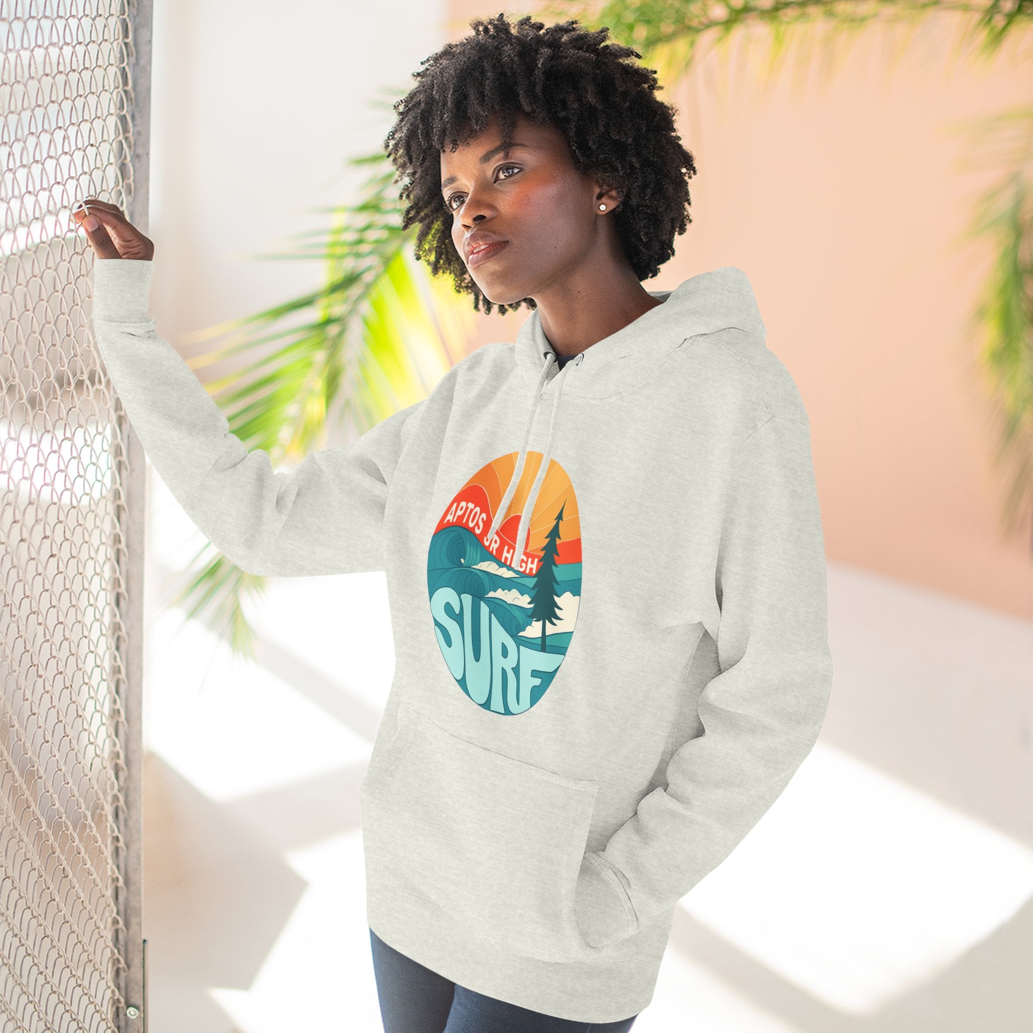 Aptos Junior High Surf Team Sunset Unisex - Pull-Over Cotton Blend Fleece Hoodie