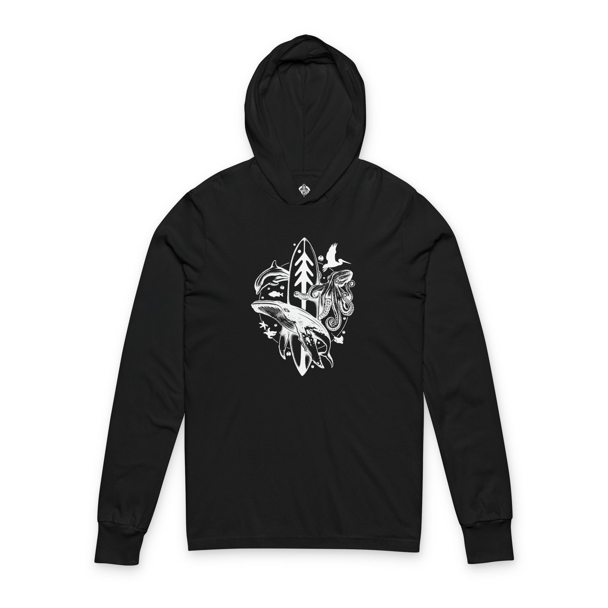 Ventana Monterey Bay by Thiago Bianchini Unisex - Cotton Long Sleeve Hooded T-Shirt