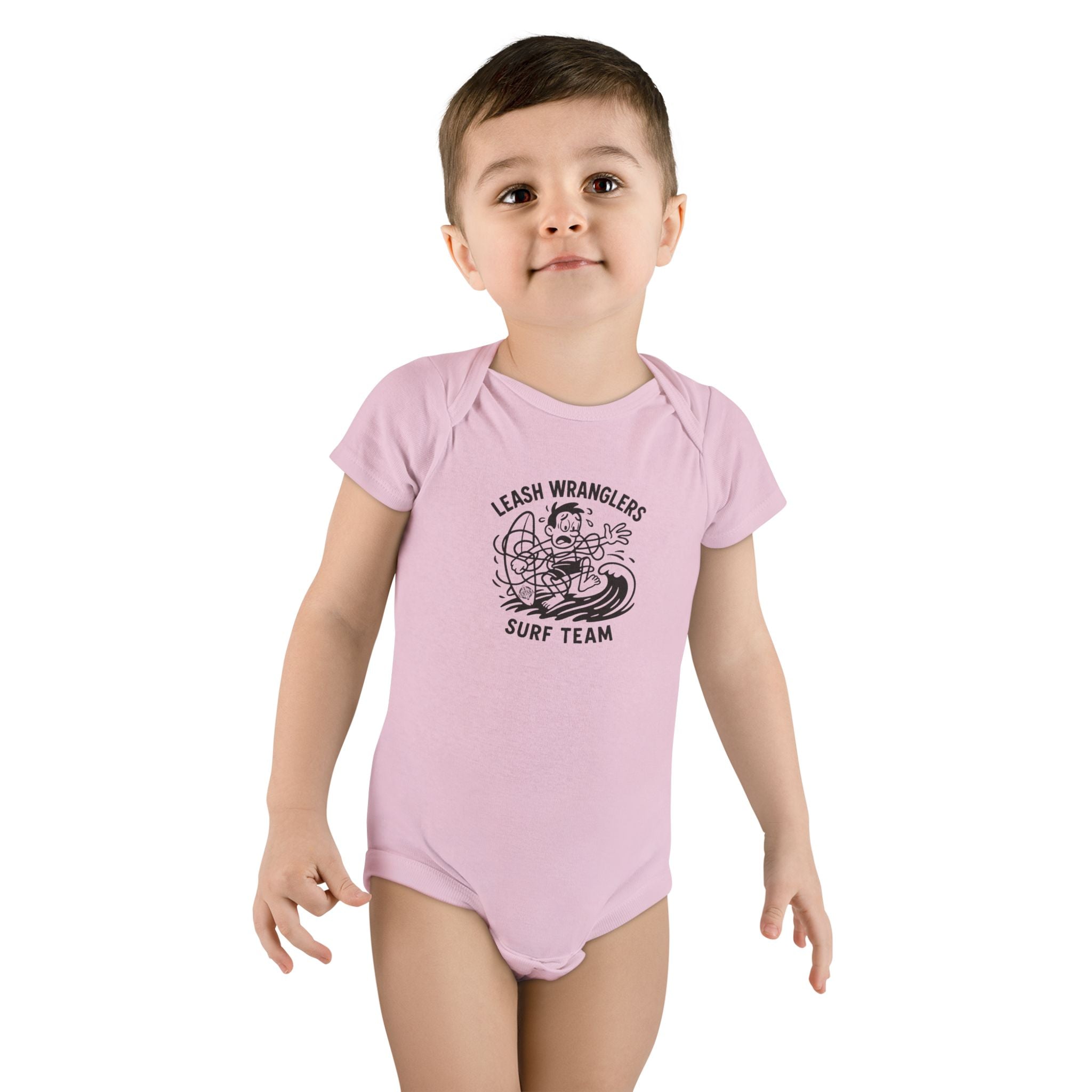 Leash Wranglers Surf Team - Baby Short Sleeve 100% Cotton Onesie
