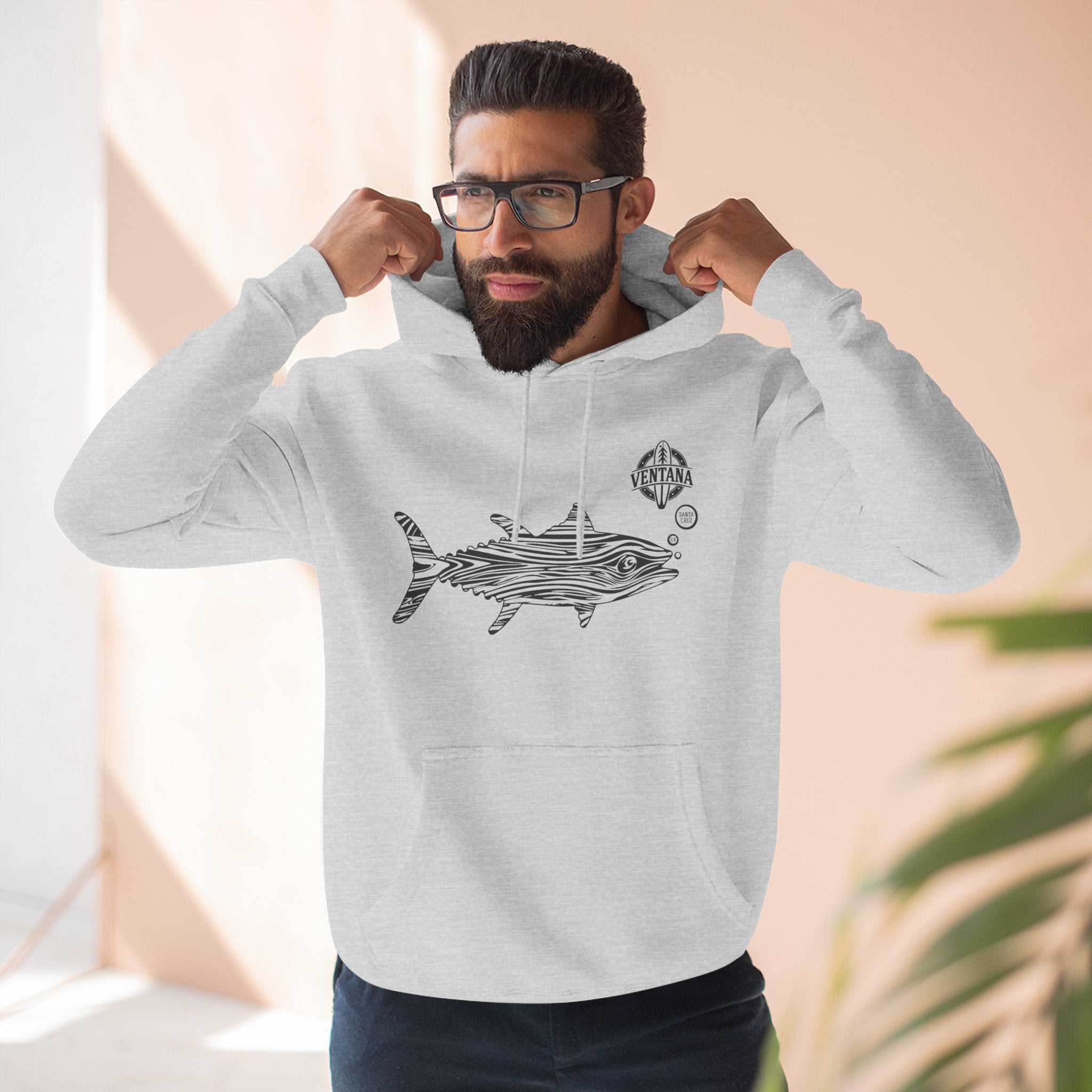 Ventana Wooden Tuna Unisex - Pull-Over Cotton Blend Fleece Hoodie