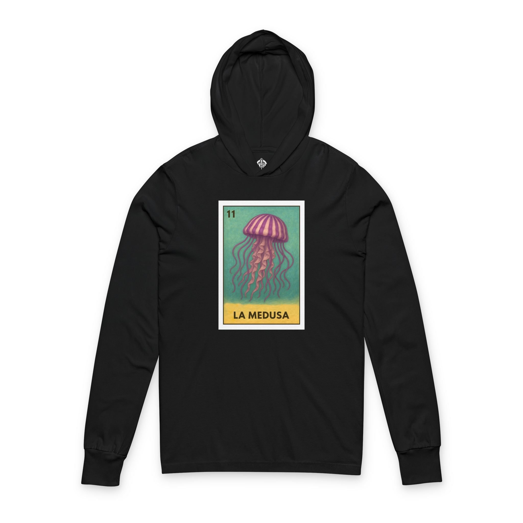 Sea Jelly Lotería Unisex - Cotton Hooded Long Sleeve Hooded T-Shirt (La Medusa)