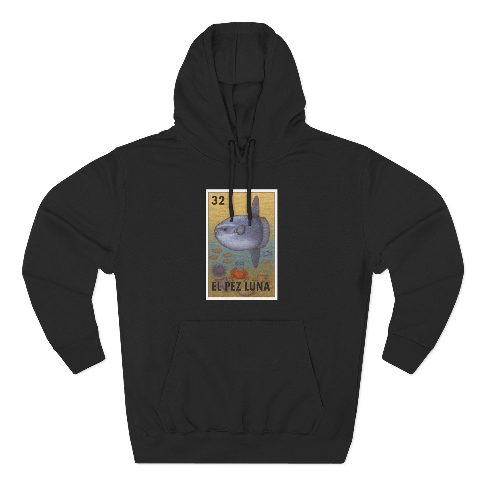 Sunfish Lotería Unisex - Pull-Over Cotton Blend Fleece Hoodie (El Pez Luna)