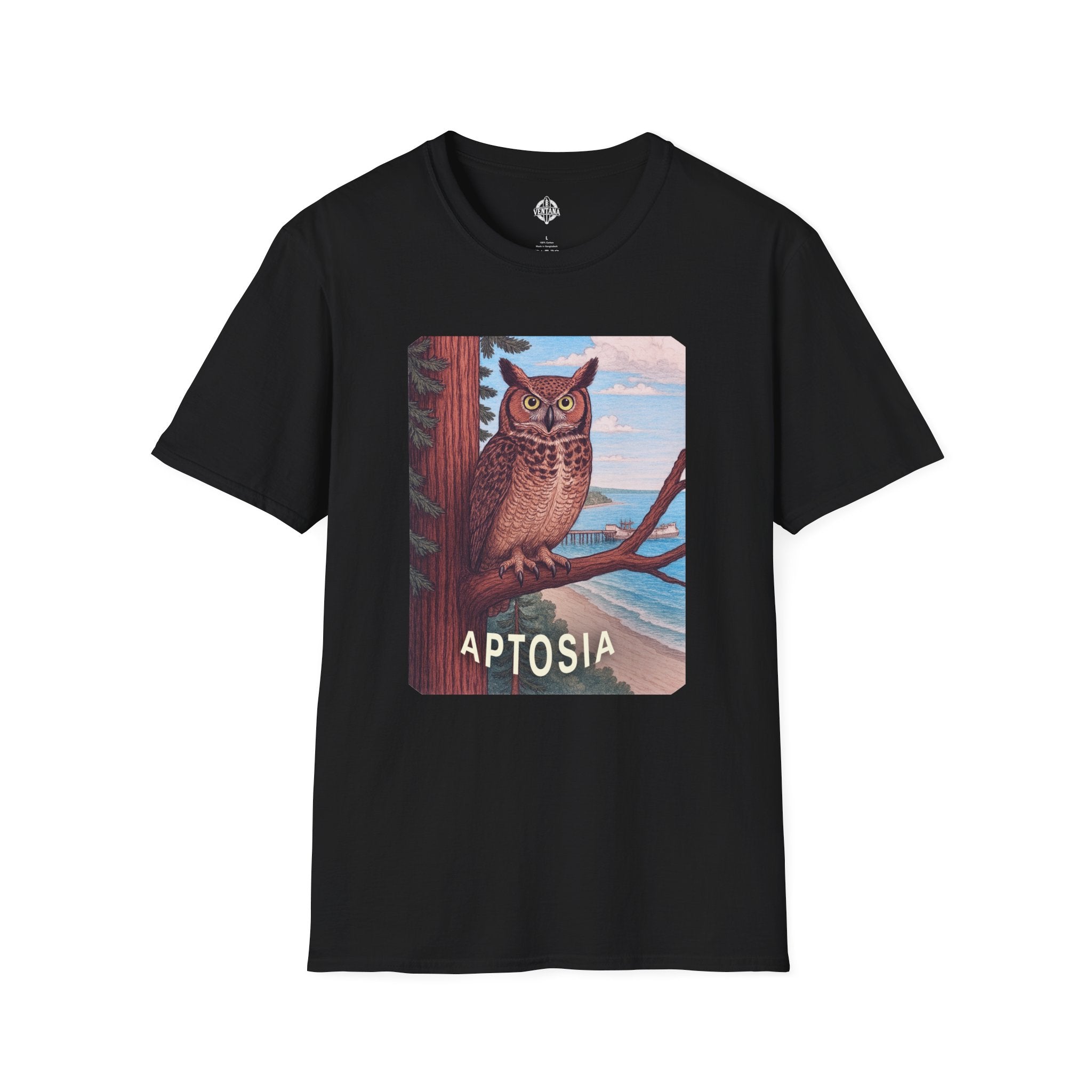 Aptos California Aptosia Owl Unisex - U.S. Cotton T-Shirt