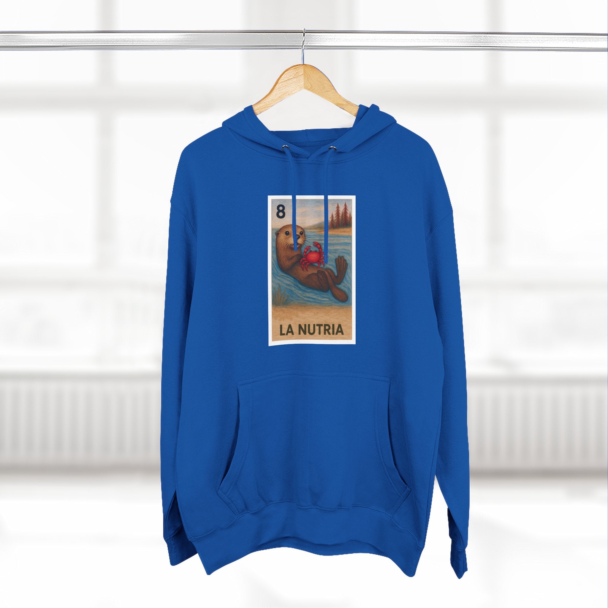 Sea Otter Lotería Unisex - Pull-Over Cotton Blend Fleece Hoodie (La Nutria)