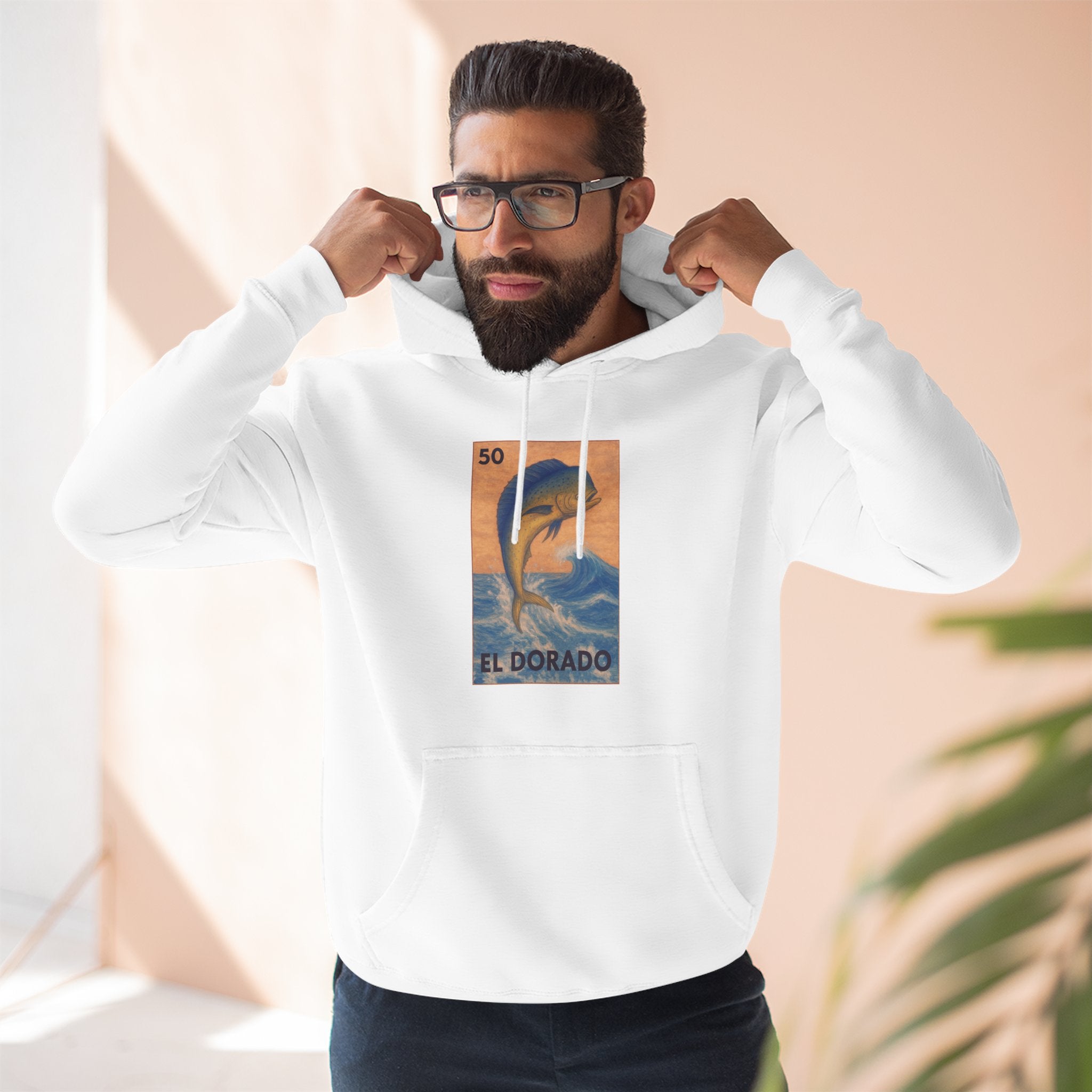 Dorado Lotería Unisex - Pull-Over Cotton Blend Fleece Hoodie (El Dorado)