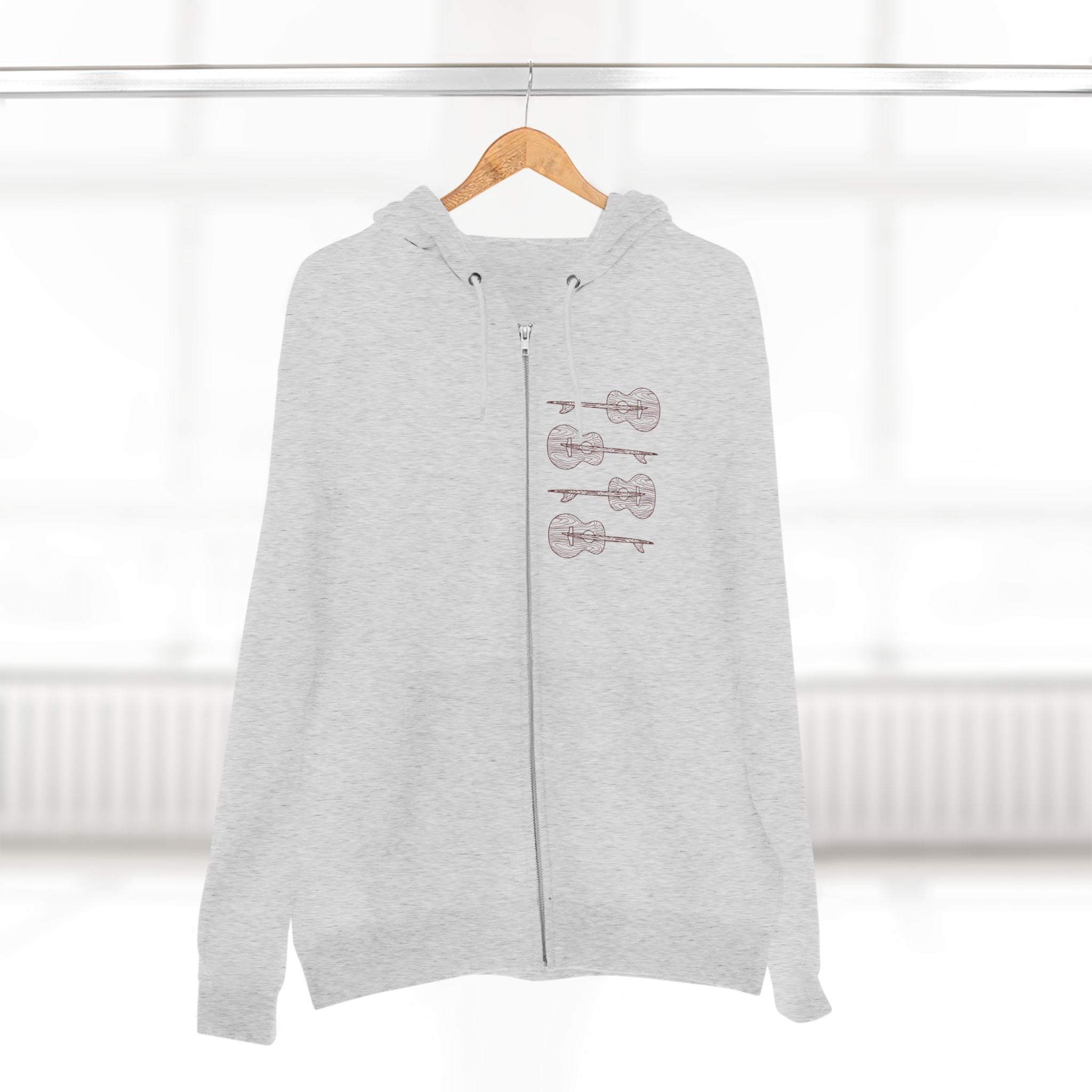 Ventana Santa Cruz Guitar Collab Unisex - Zip Cotton Blend Fleece Hoodie