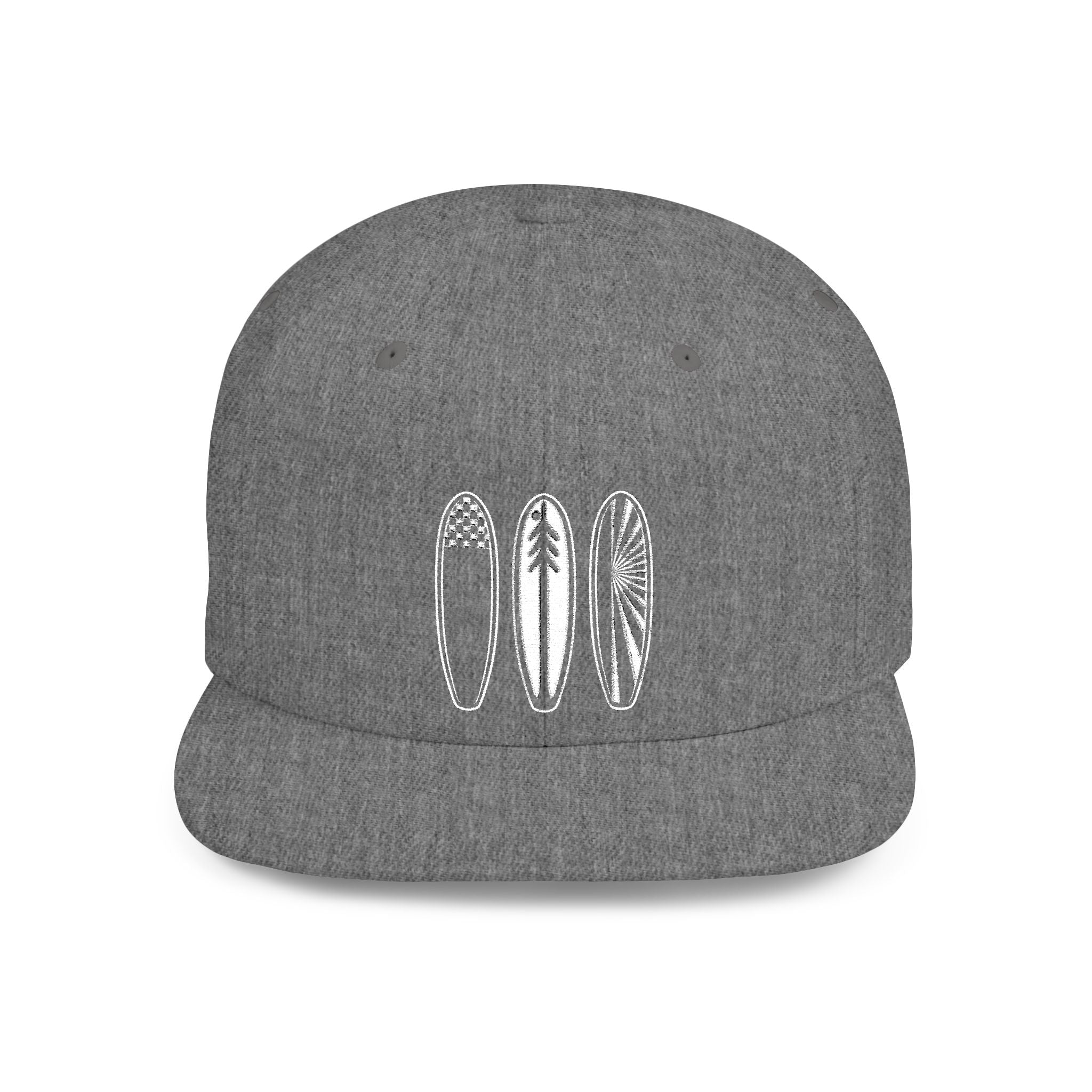 Ventana Three Board Embroidered Flat Bill Snapback Hat