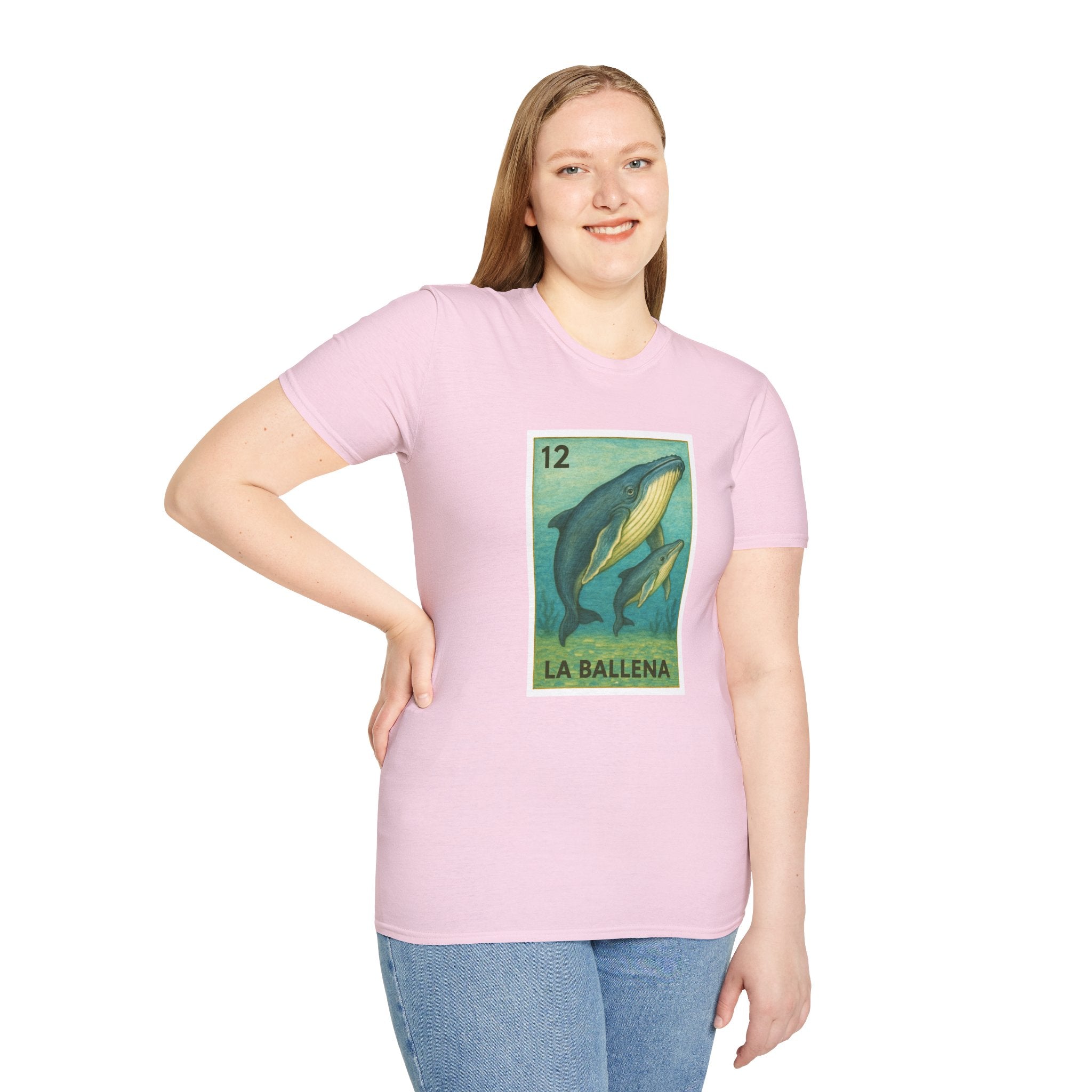 Whale Lotería Unisex - Soft Style U.S. Cotton T-Shirt (La Ballena)