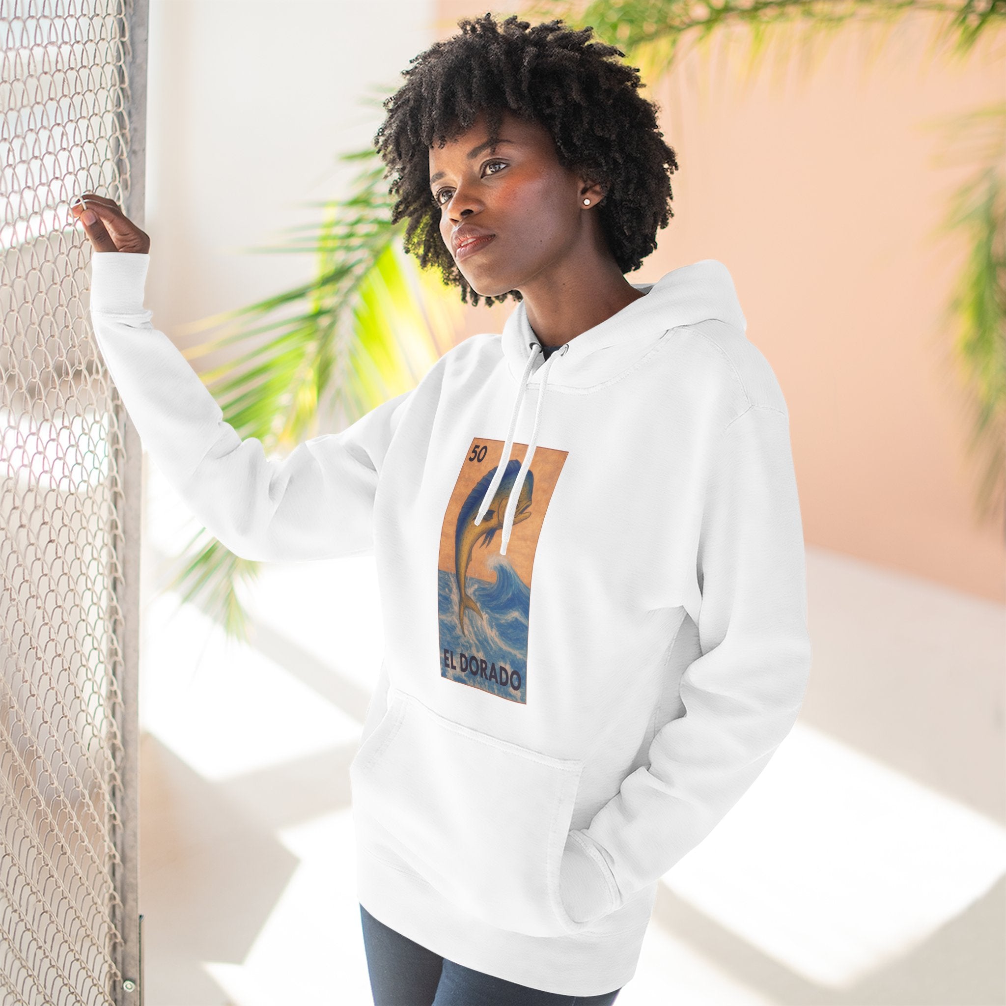 Dorado Lotería Unisex - Pull-Over Cotton Blend Fleece Hoodie (El Dorado)