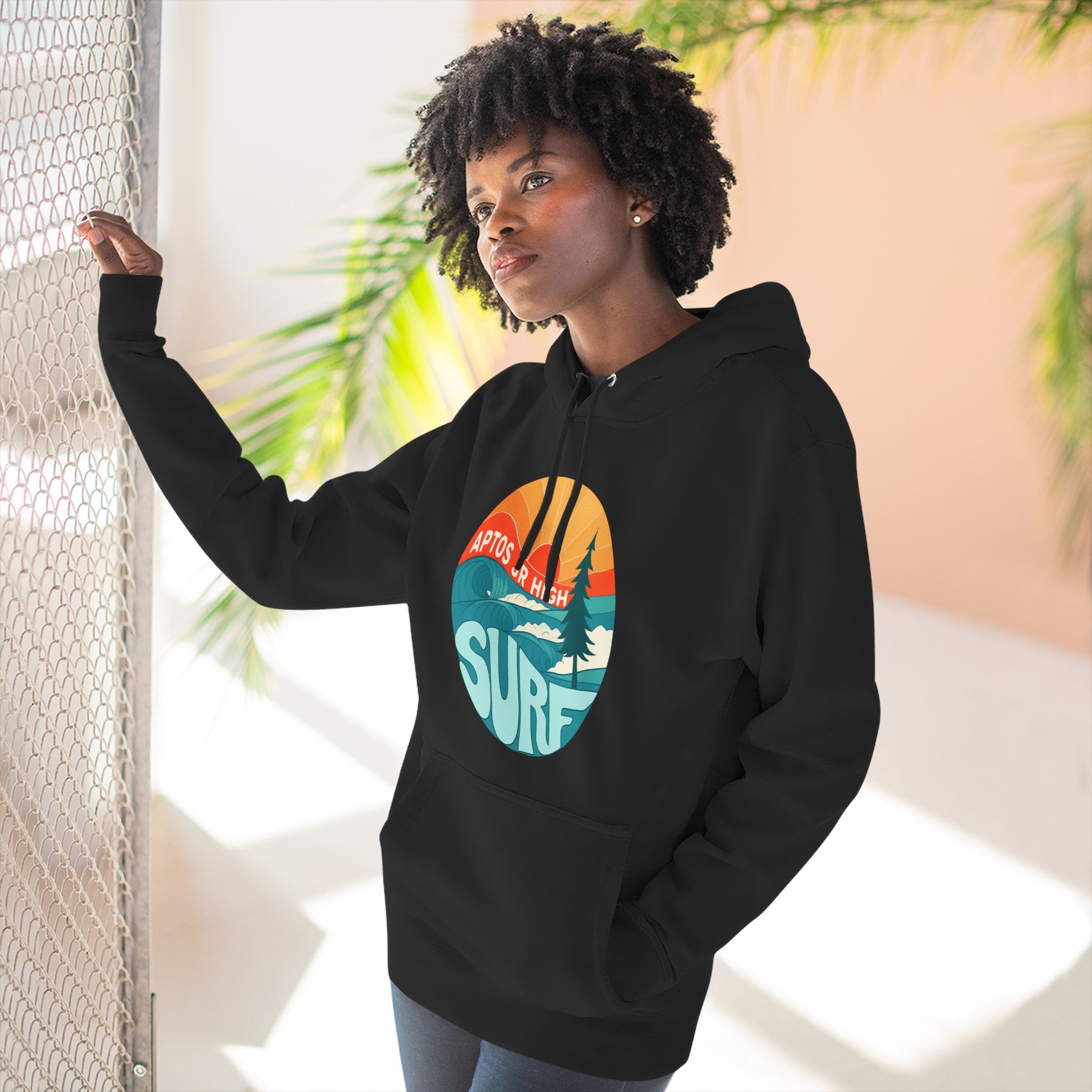 Aptos Junior High Surf Team Sunset Unisex - Pull-Over Cotton Blend Fleece Hoodie