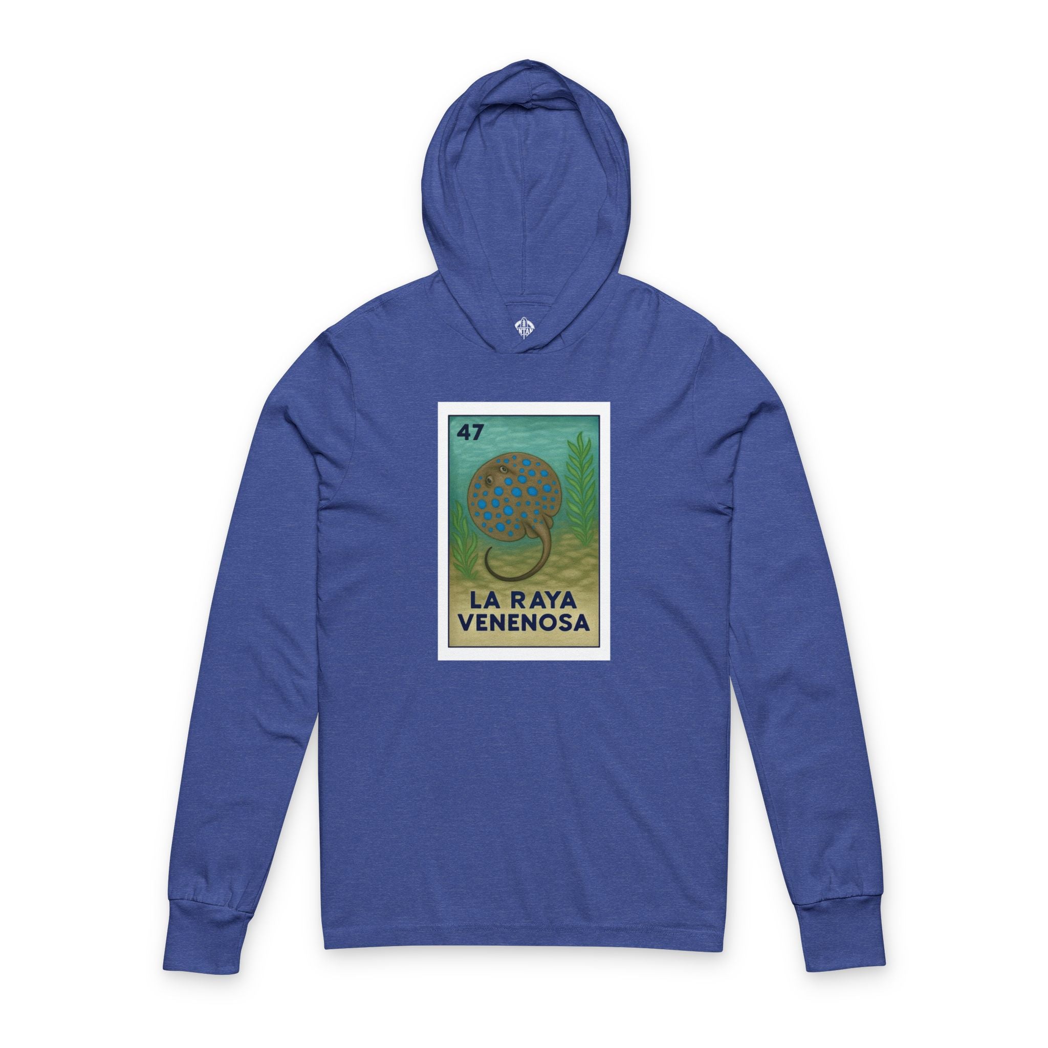Stingray Lotería Unisex - Cotton Hooded Long Sleeve Hooded T-Shirt (La Raya Venenosa)