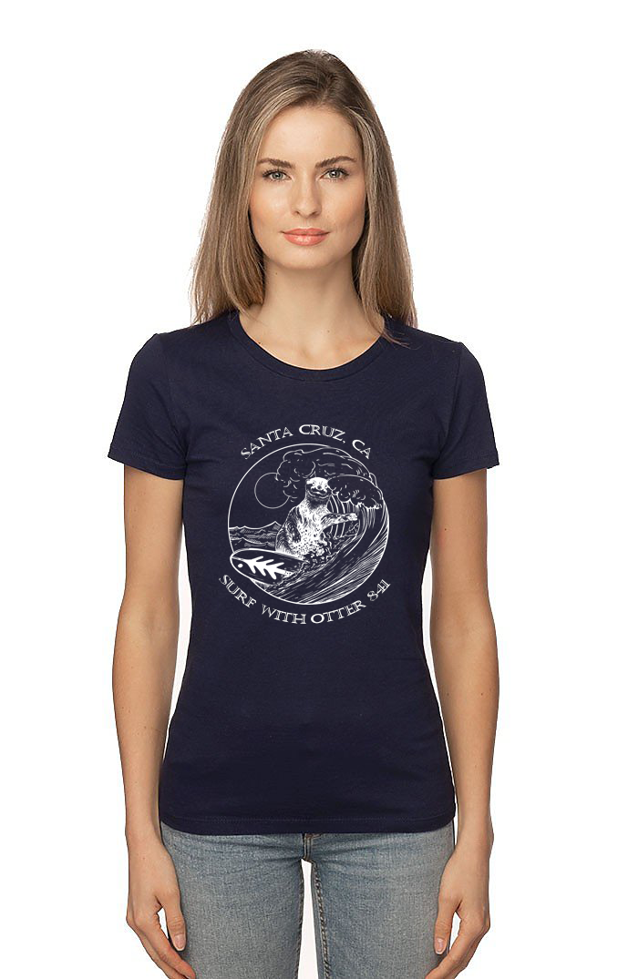 Surf with Otter 841 Ventana Organic T-Shirt by Thiago Bianchini