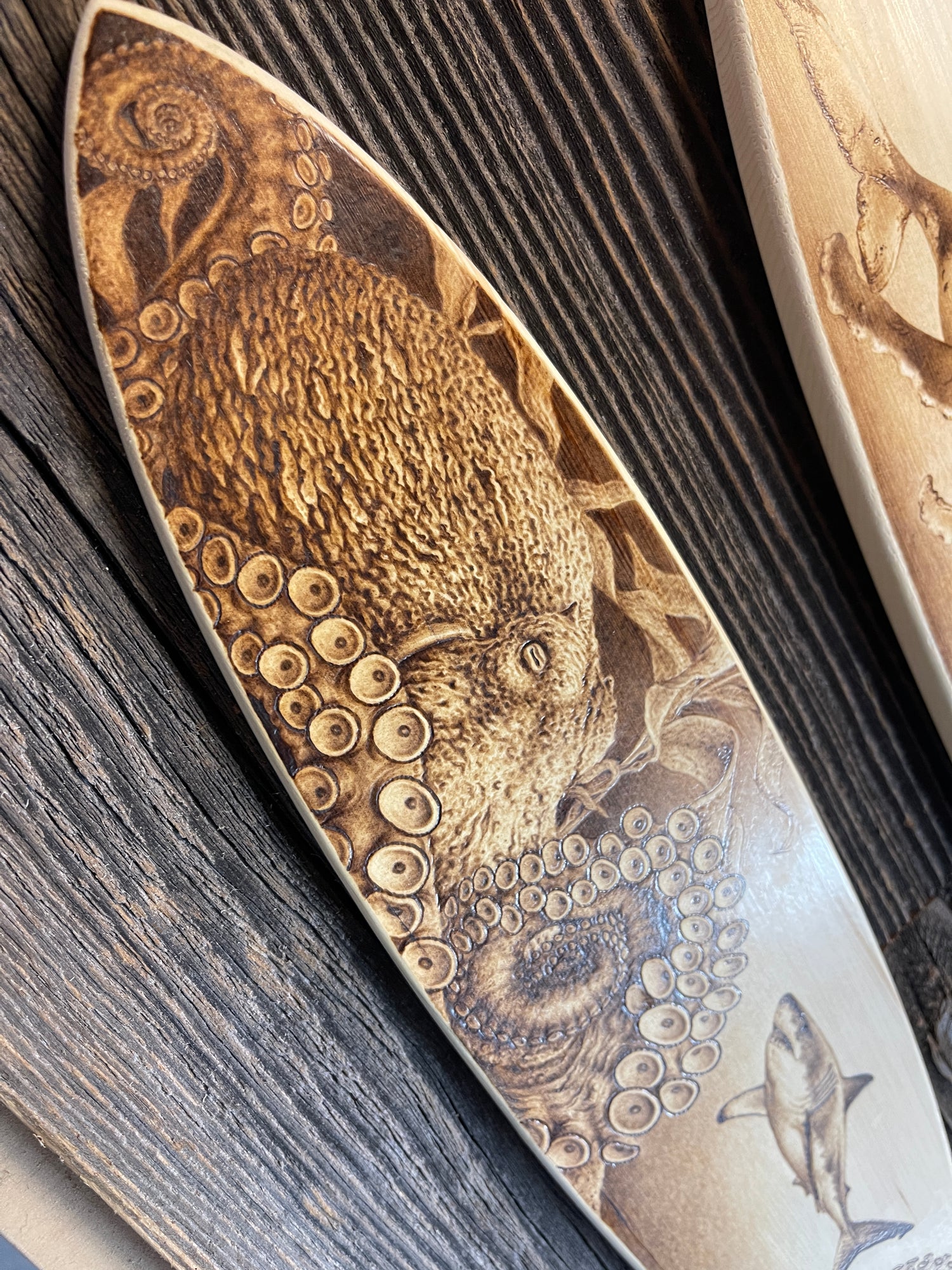 Ventana Jennifer DiArenzo Woodburned Mini Surfboards