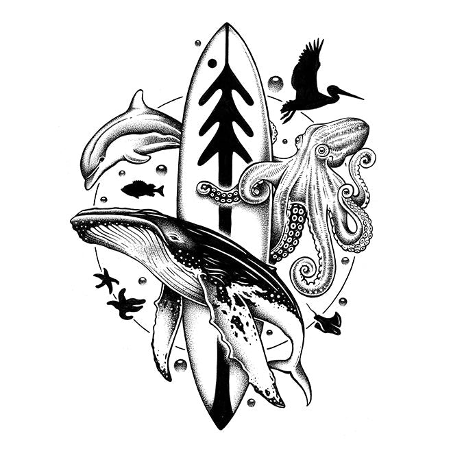 Reclaimed Flannel Large: Ventana Monterey Bay by Thiago Bianchini