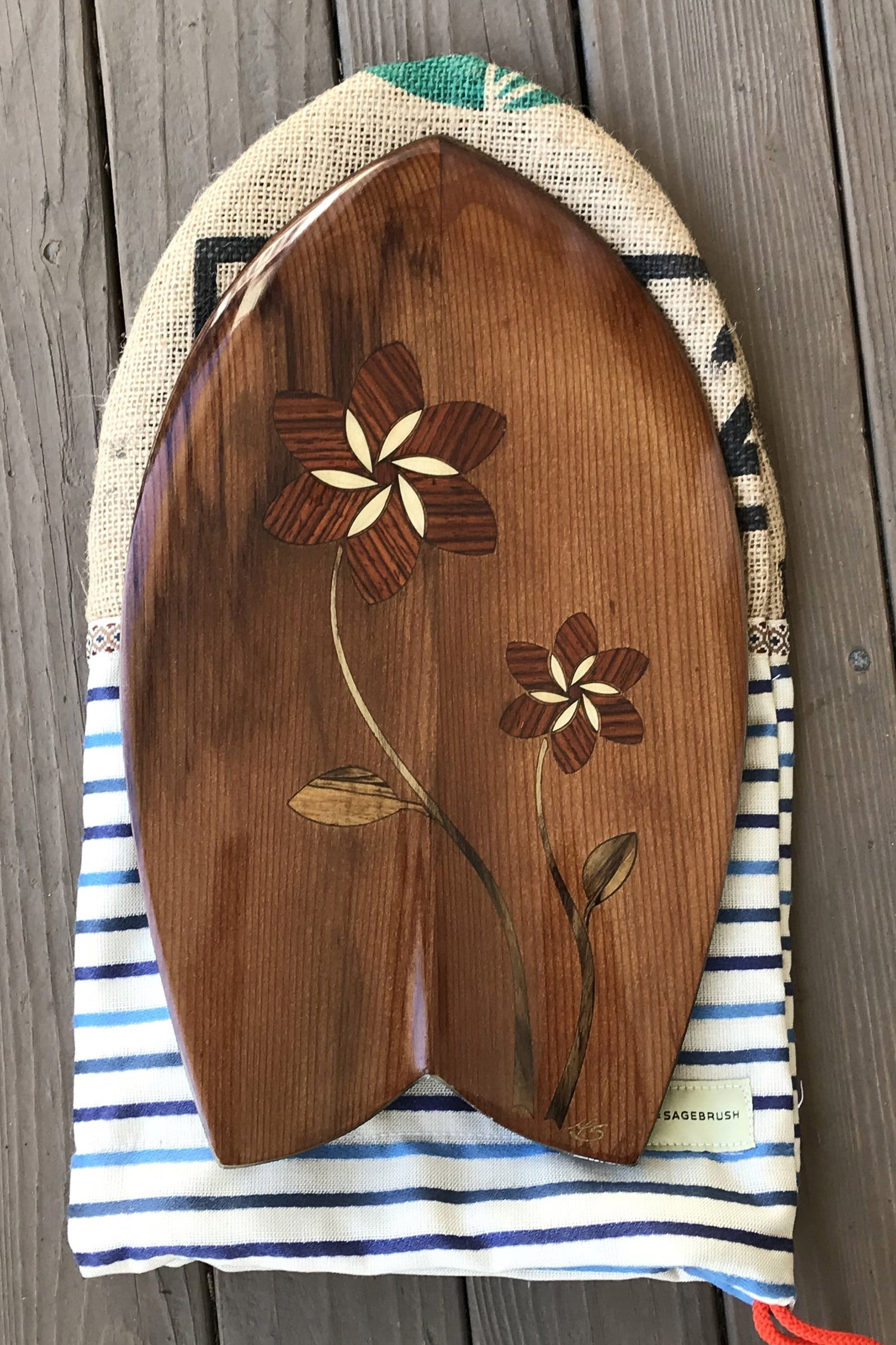 Handplane - Cocobolo Bay Flower Fish Handplane