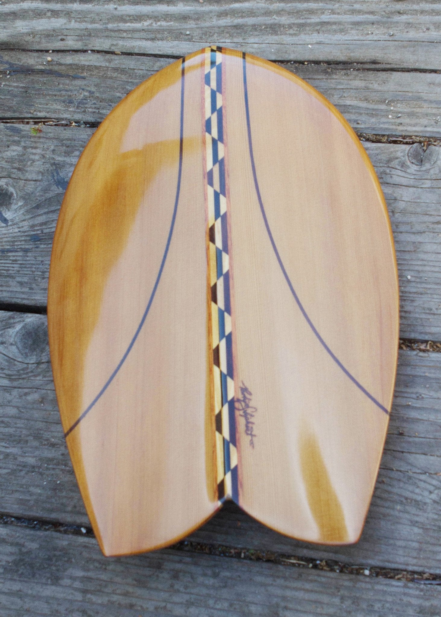 Handplane - Glossy Cedar Fish Handplane