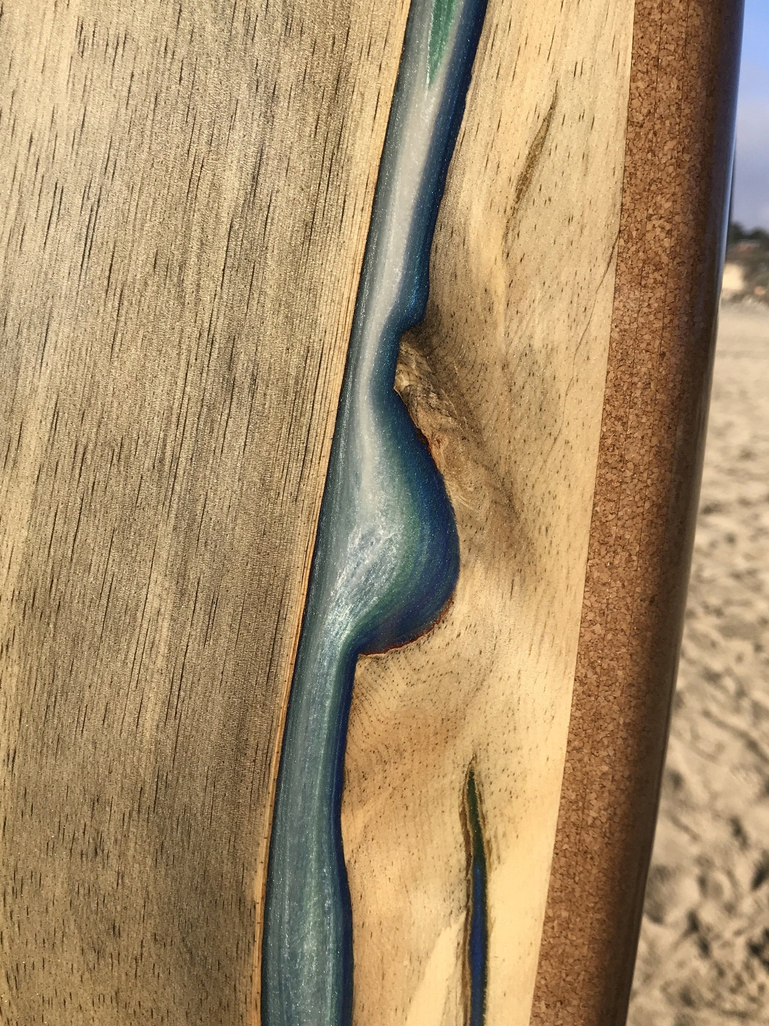 Wooden Surfboard - Resin Art - Kelp Forest 6&