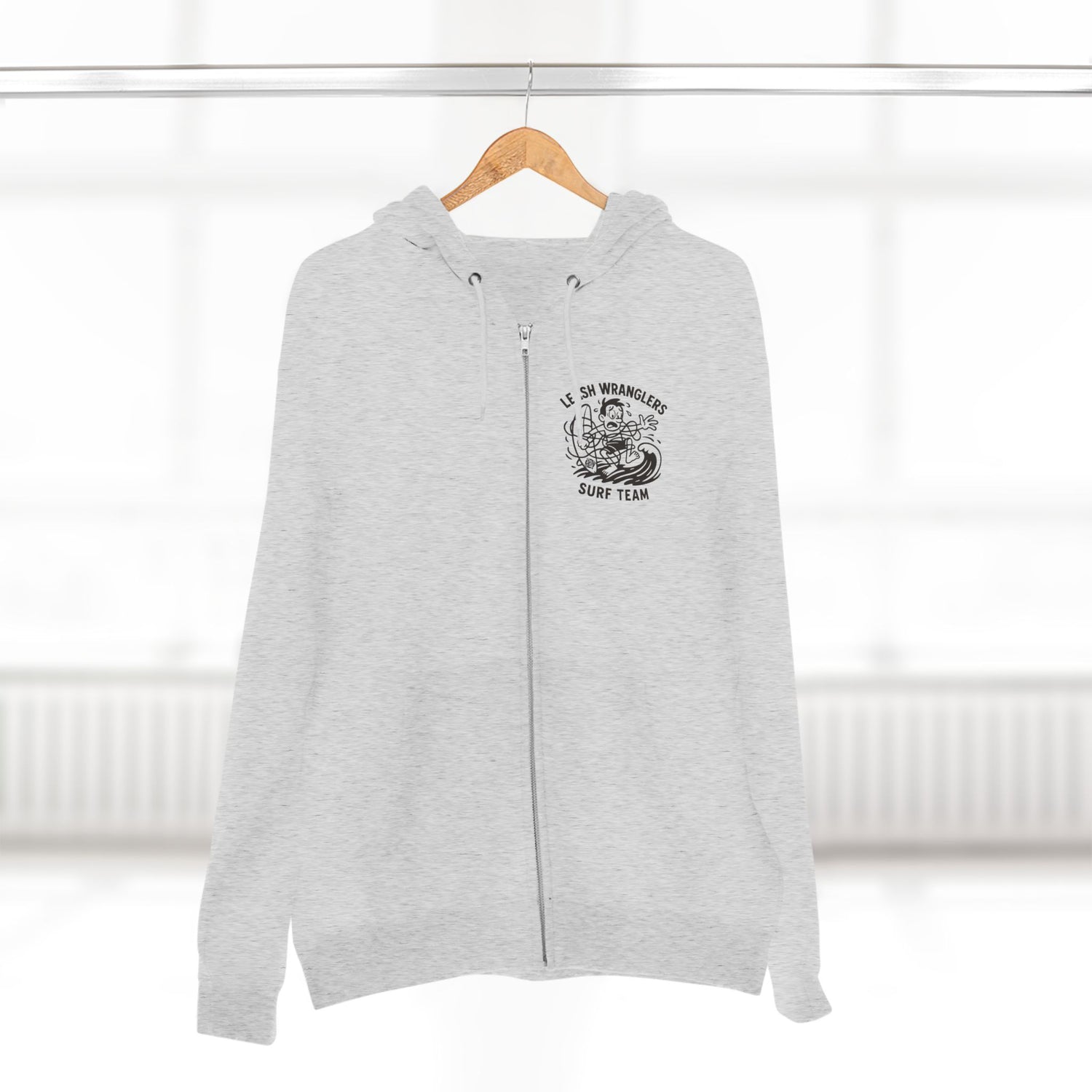 Leash Wranglers Surf Team Unisex - Zip Cotton Blend Fleece Hoodie