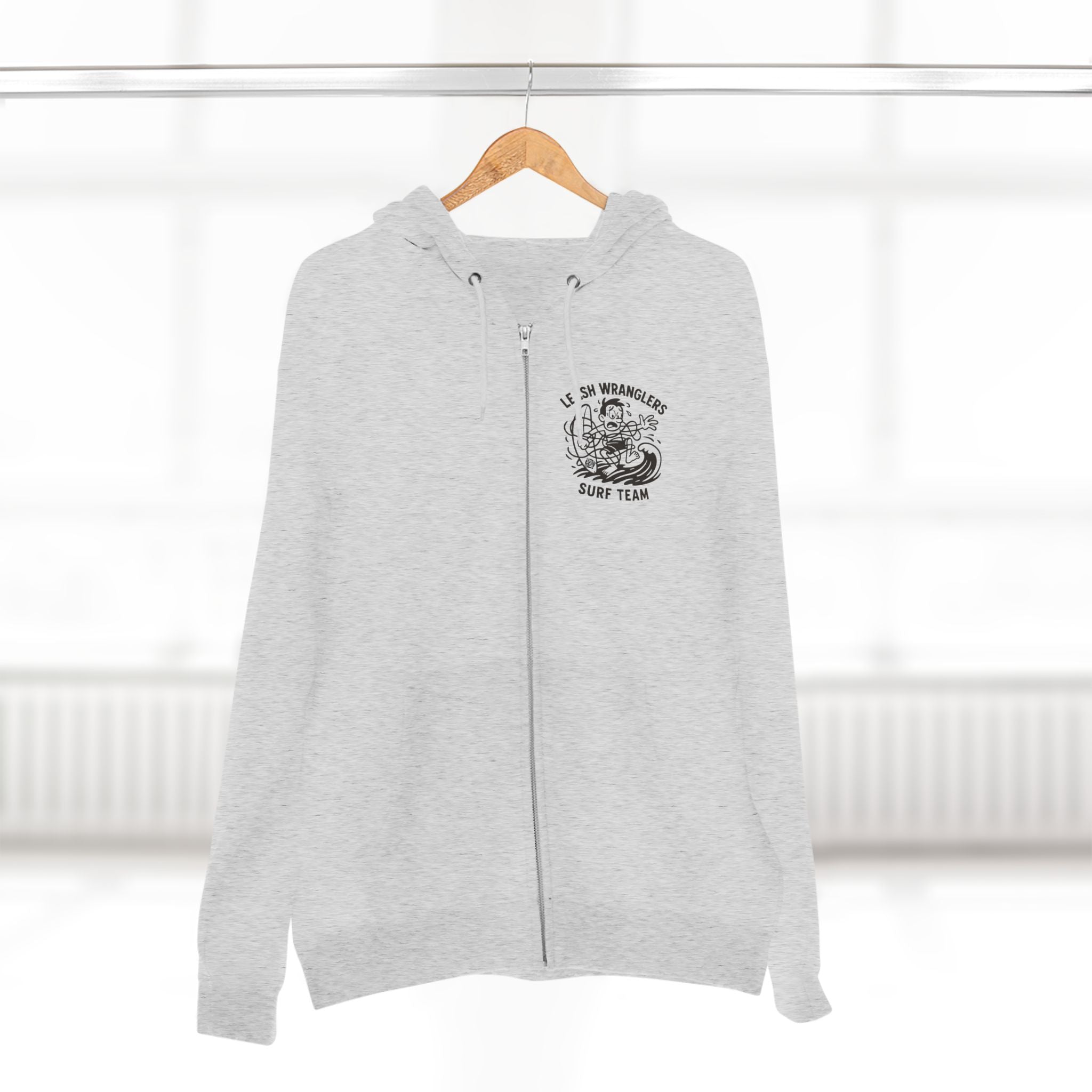 Leash Wranglers Surf Team Unisex - Zip Cotton Blend Fleece Hoodie