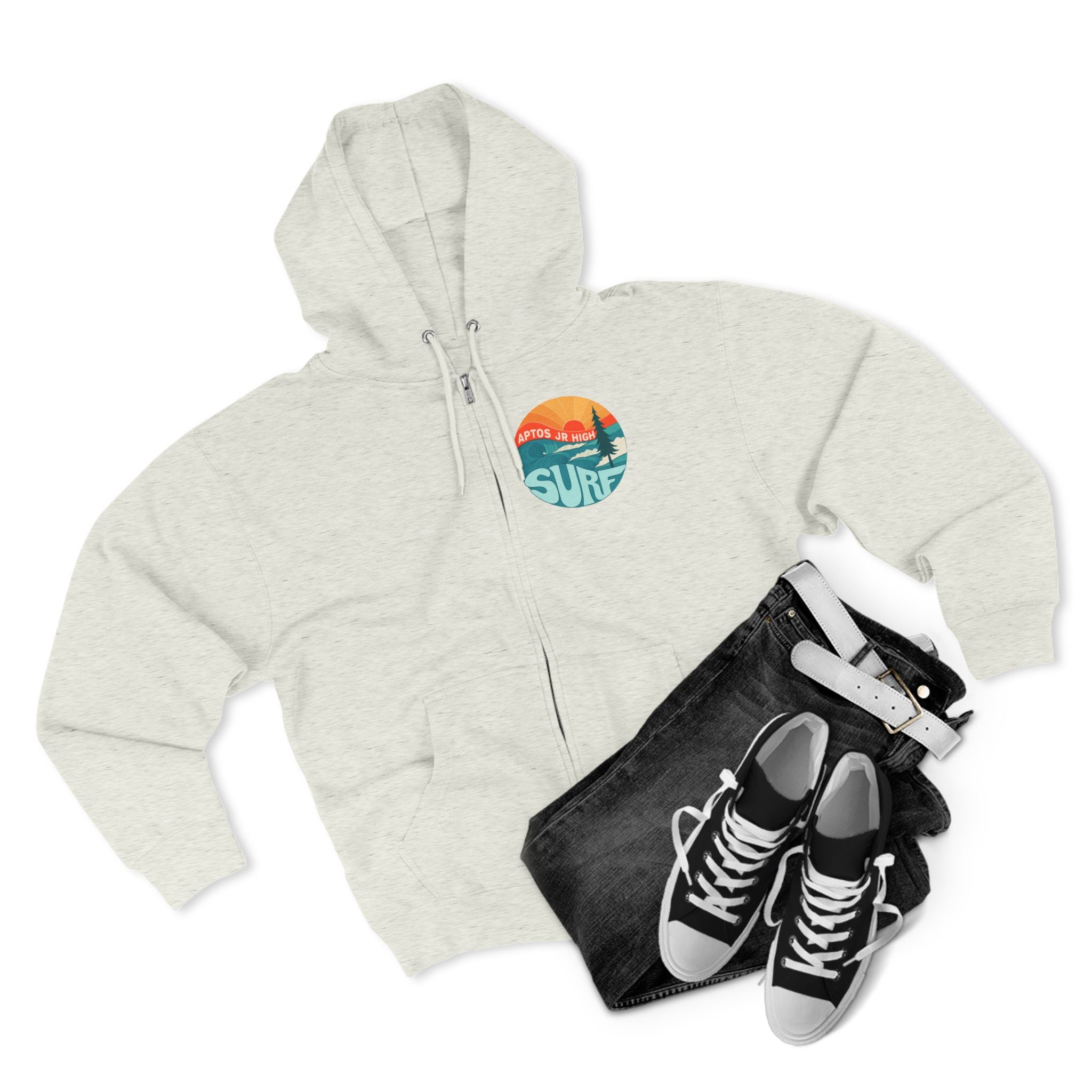 Aptos Junior High Surf Team Sunset Unisex - Zip Cotton Blend Fleece Hoodie